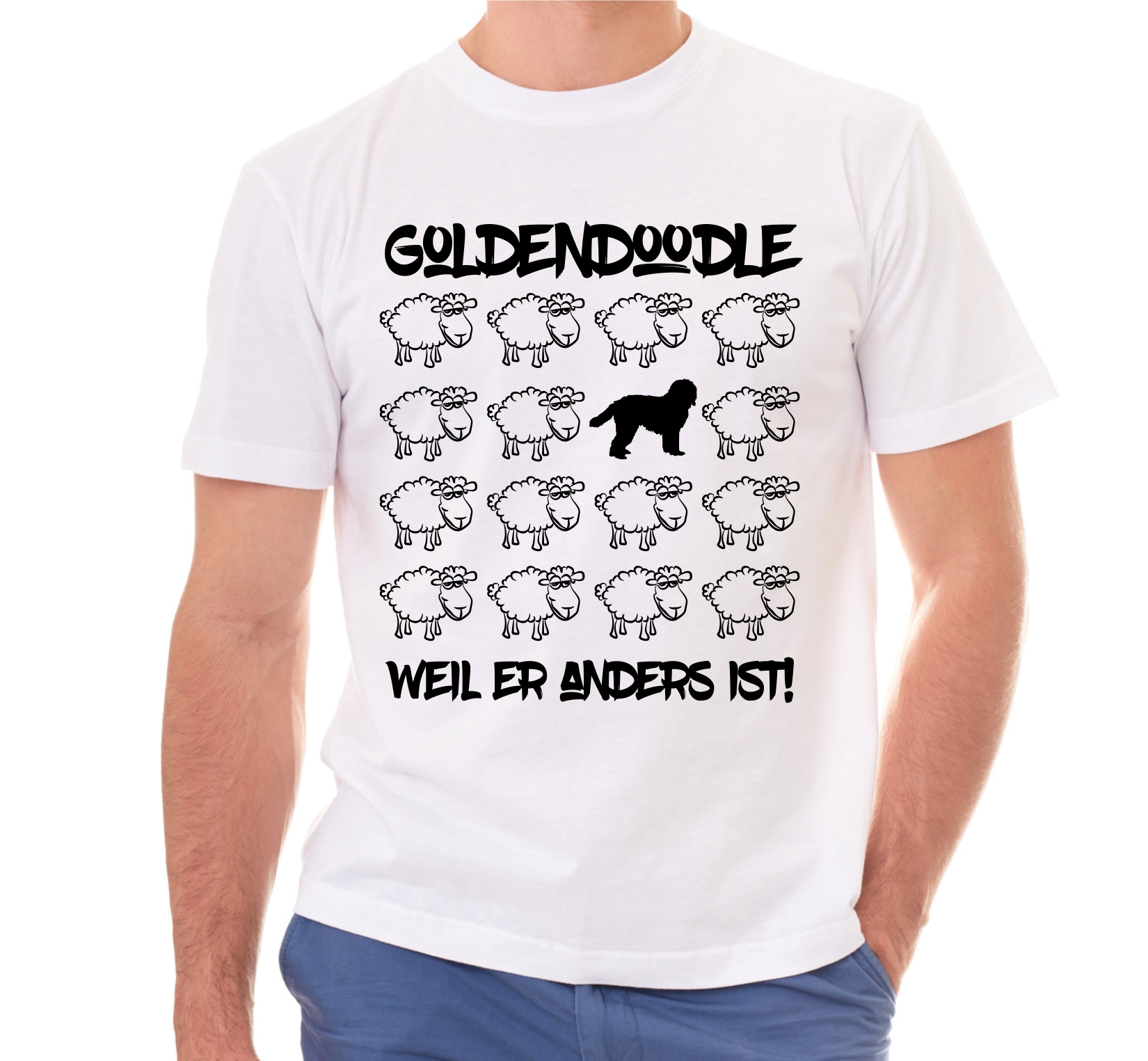 GOLDENDOODLE UNISEX T-SHIRT BLACK SHEEP by SIVIWONDER