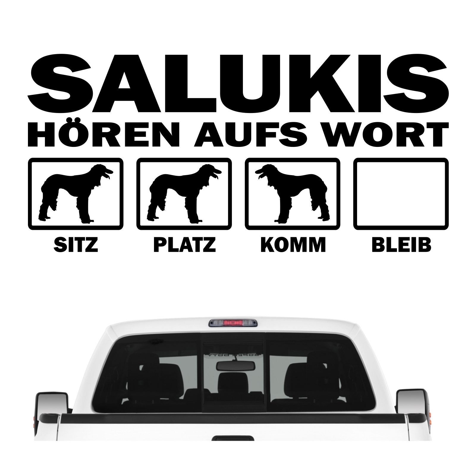 Saluki Tazi Windhund  Hört aufs Wort Hunde Aufkleber Sticker Autoaufkleber Wandtattoo Tattoo
