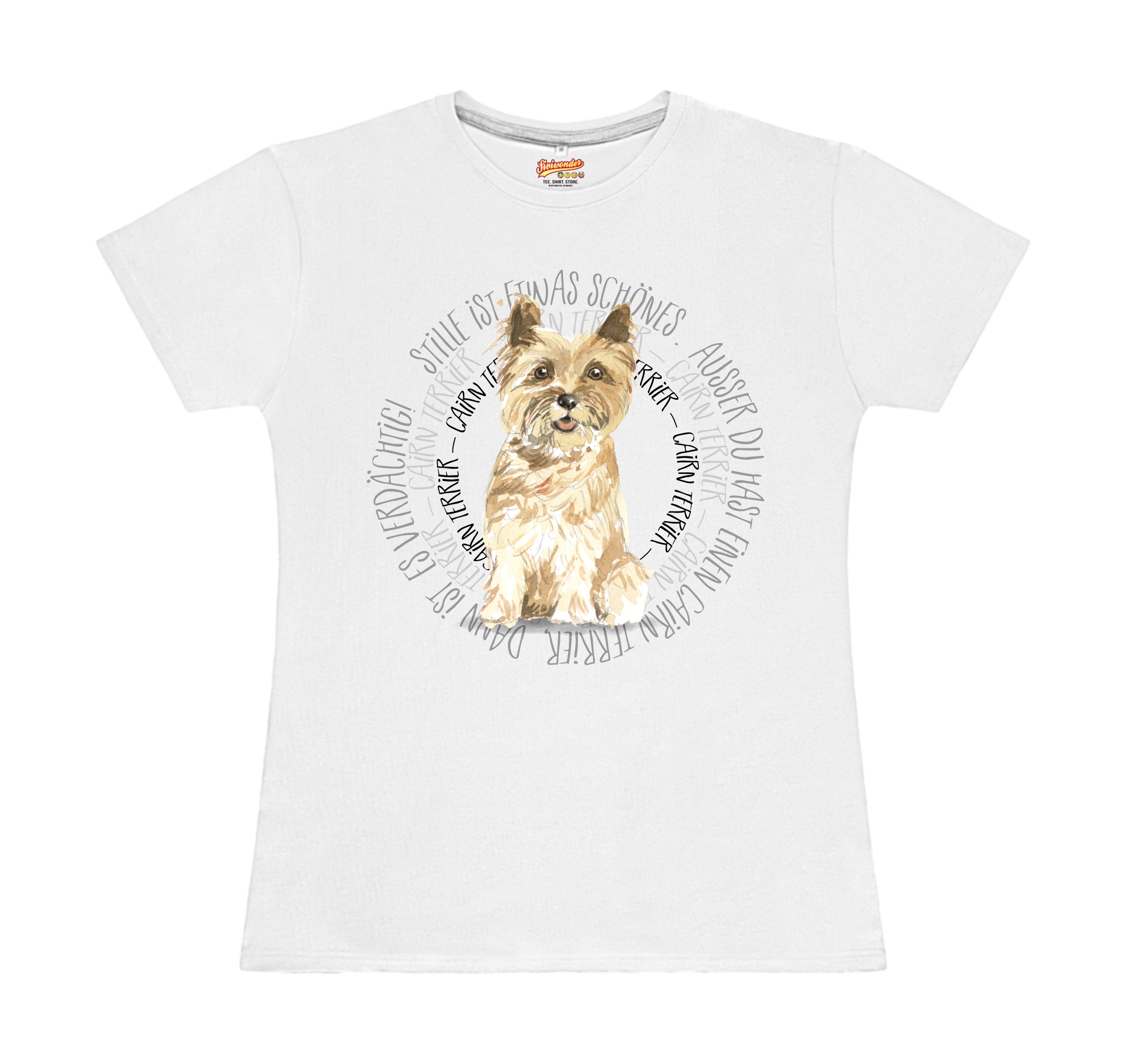 CAIRN TERRIER DAMEN T-SHIRT CIRCLE Watercolor by SIVIWONDER