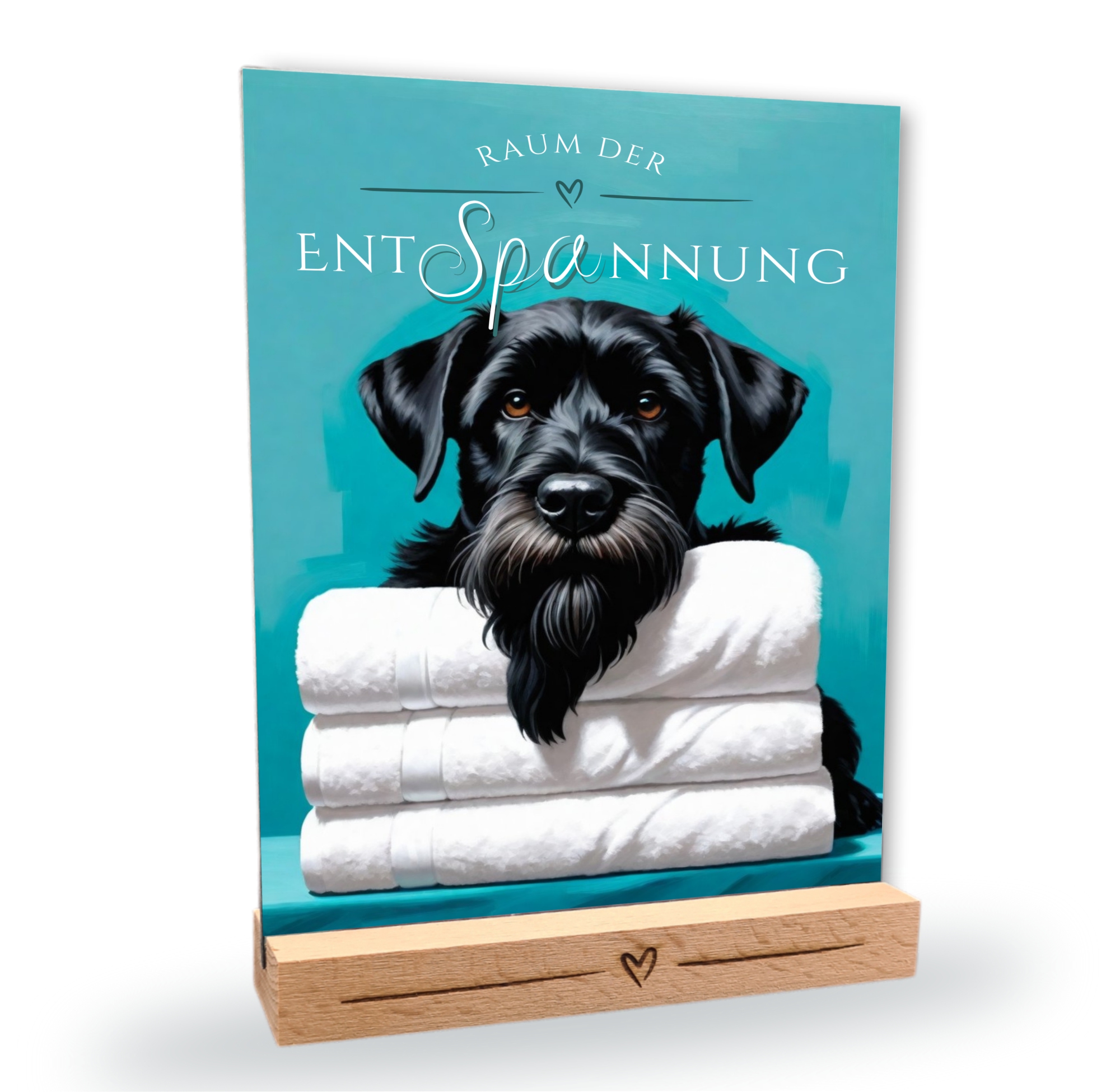 Hundeschild Deko Badezimmer Wellness Riesenschnauzer Schnauzer Schild Spruch