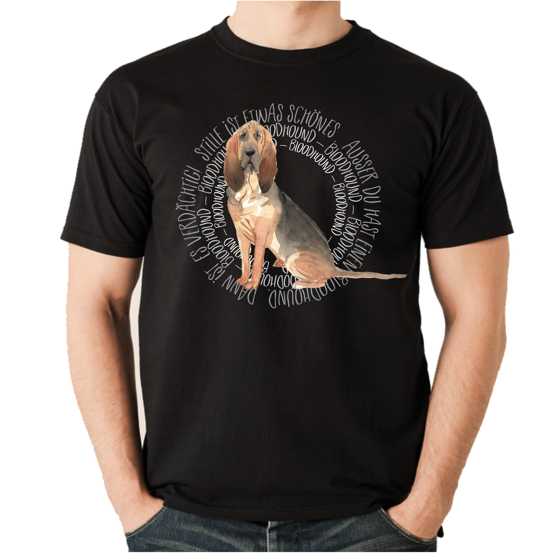 BLOODHOUND UNISEX T-SHIRT CIRCLE Watercolor by SIVIWONDER