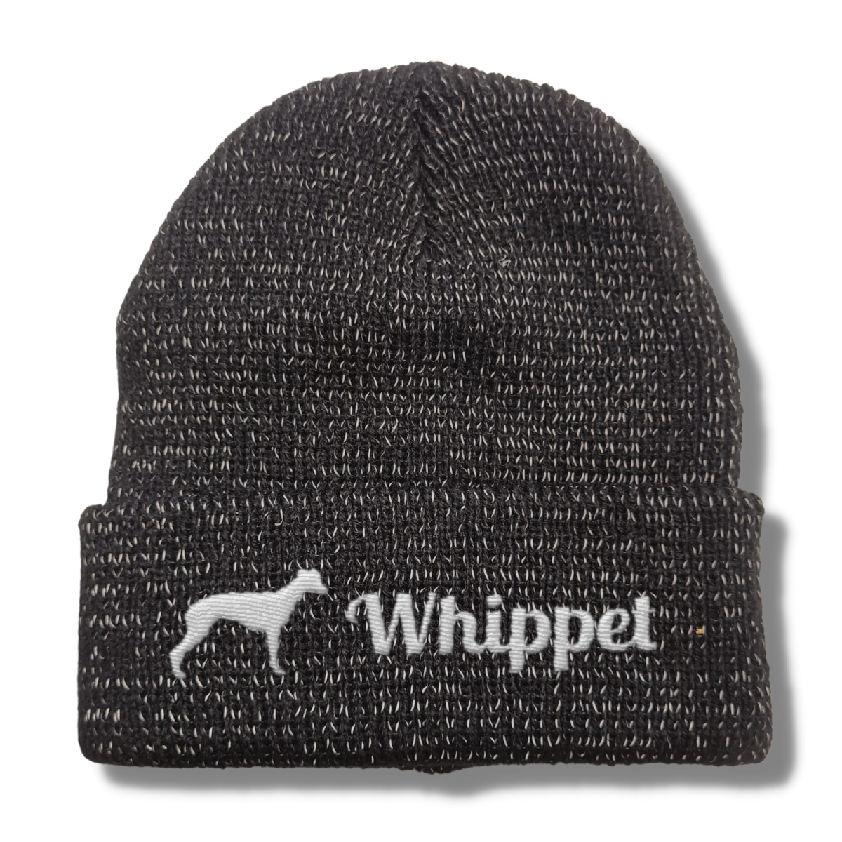 Whippet reflektierende Mütze Stickerei Hund Winter Strickmütze reflex Beanie warm kalt