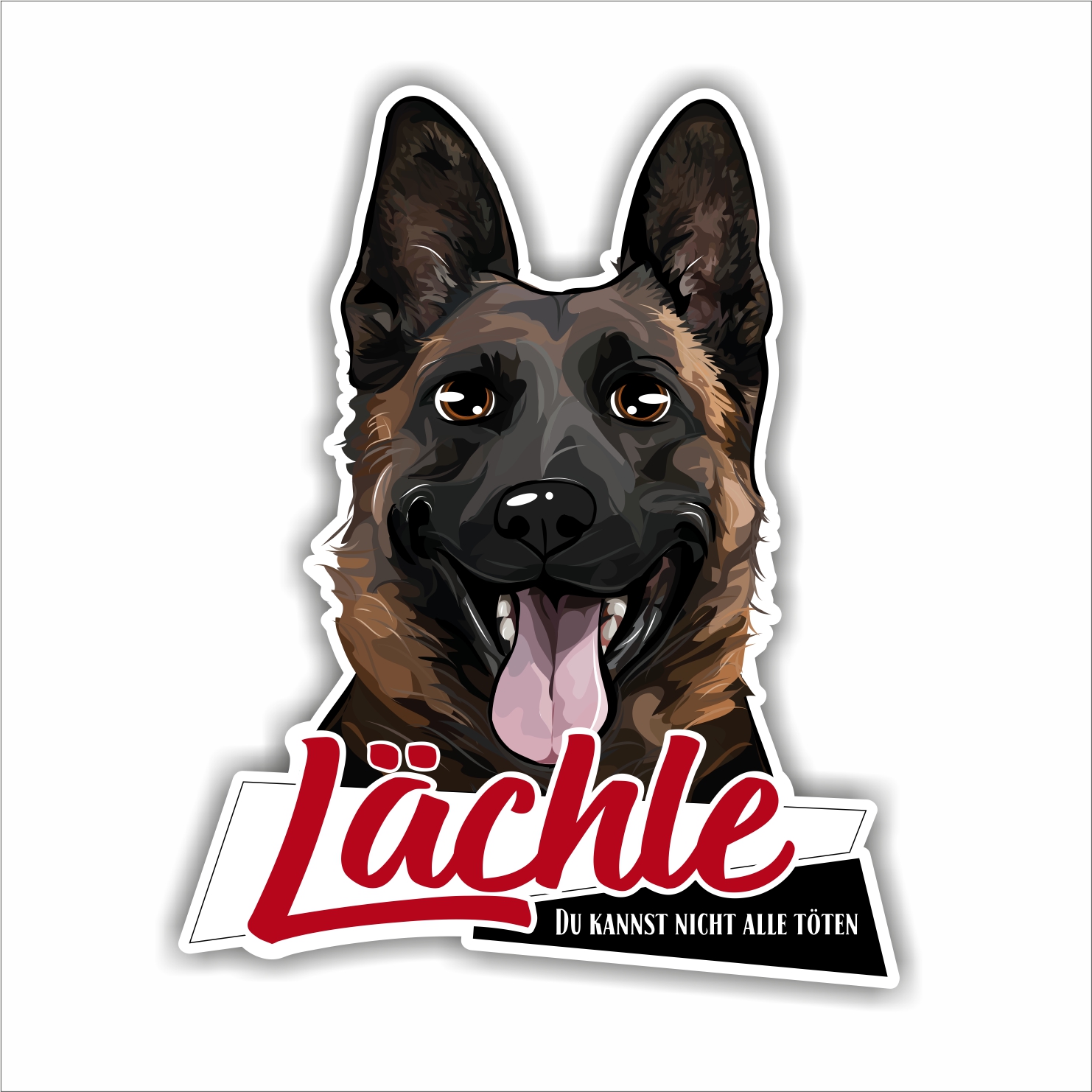 Aufkleber Sticker MALINOIS - LÄCHLE