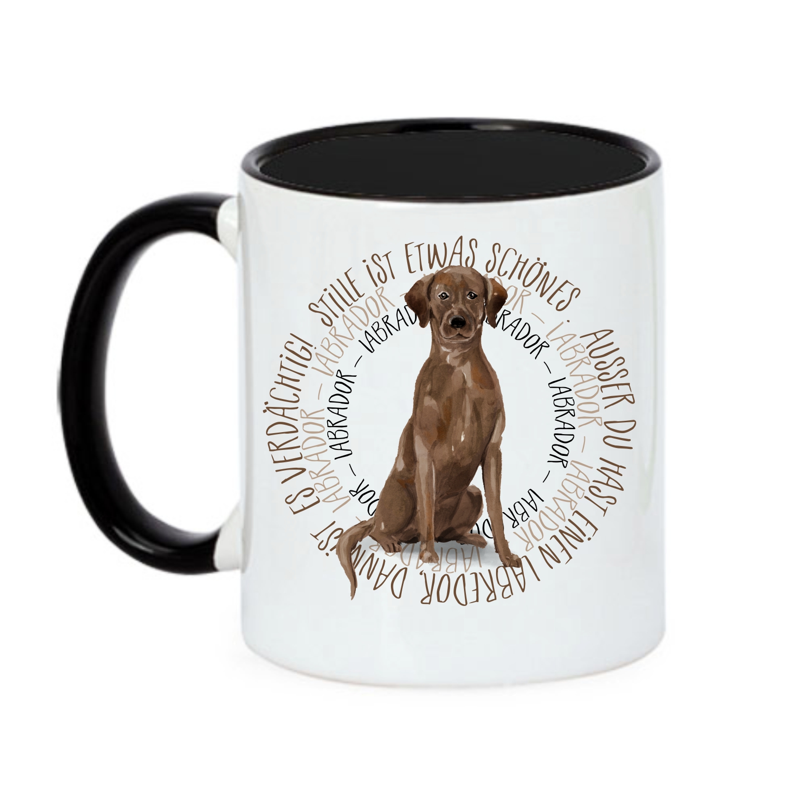 BROWN LABRADOR TASSE CIRCLE WATERCOLOUR Motiv by SIVIWONDER