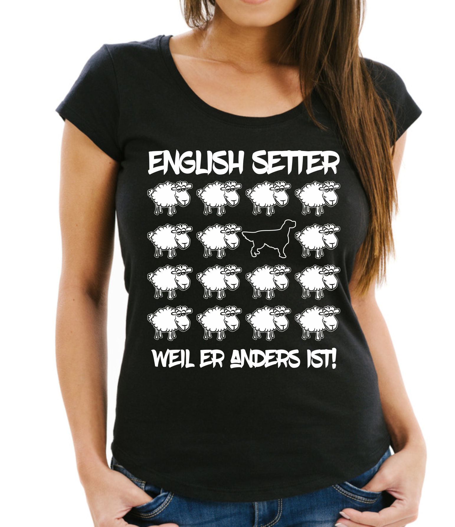 ENGLISH SETTER  DAMEN T-SHIRT BLACK SHEEP by SIVIWONDER