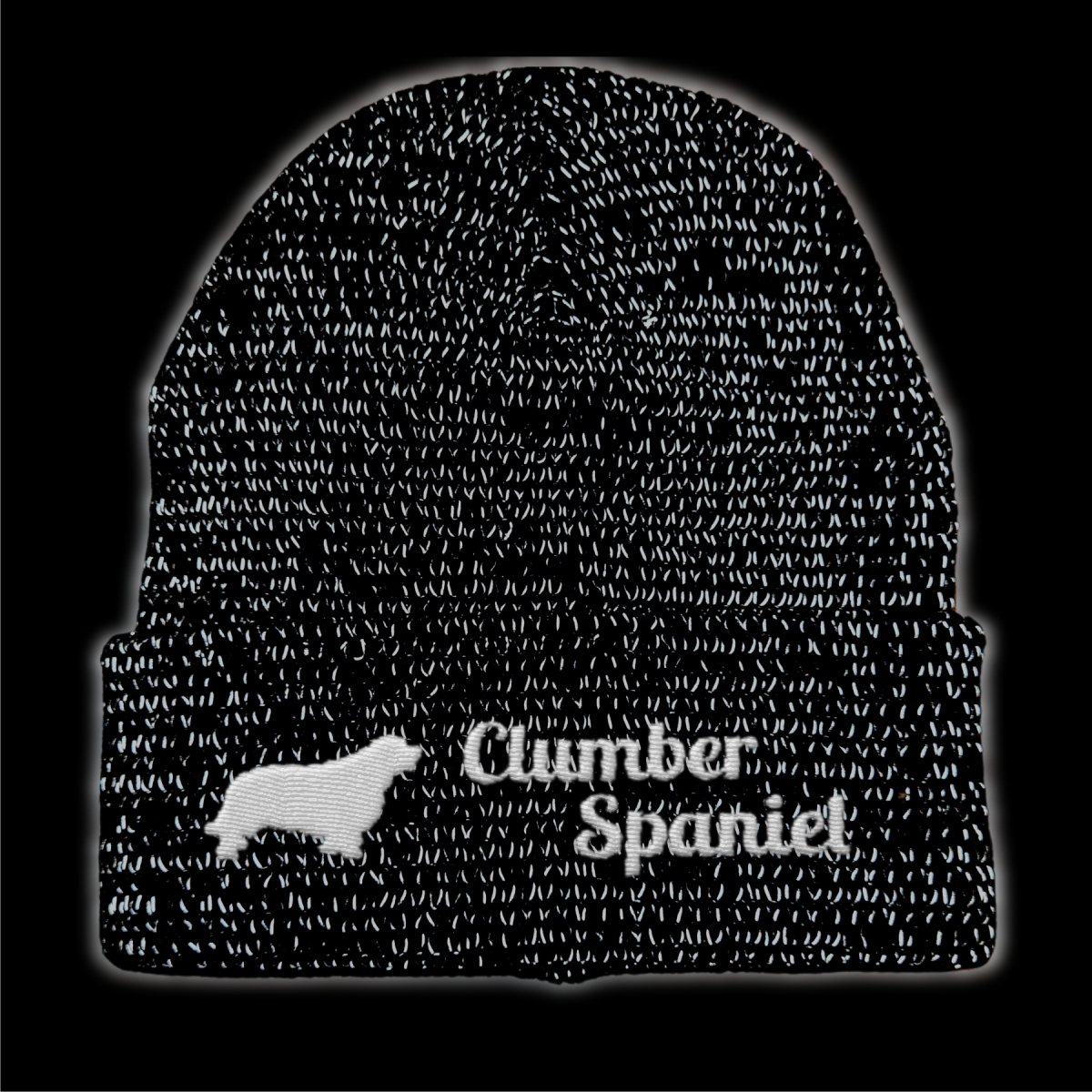 Clumber Spaniel reflektierende Mütze Stickerei Hund Winter Strickmütze reflex Beanie warm