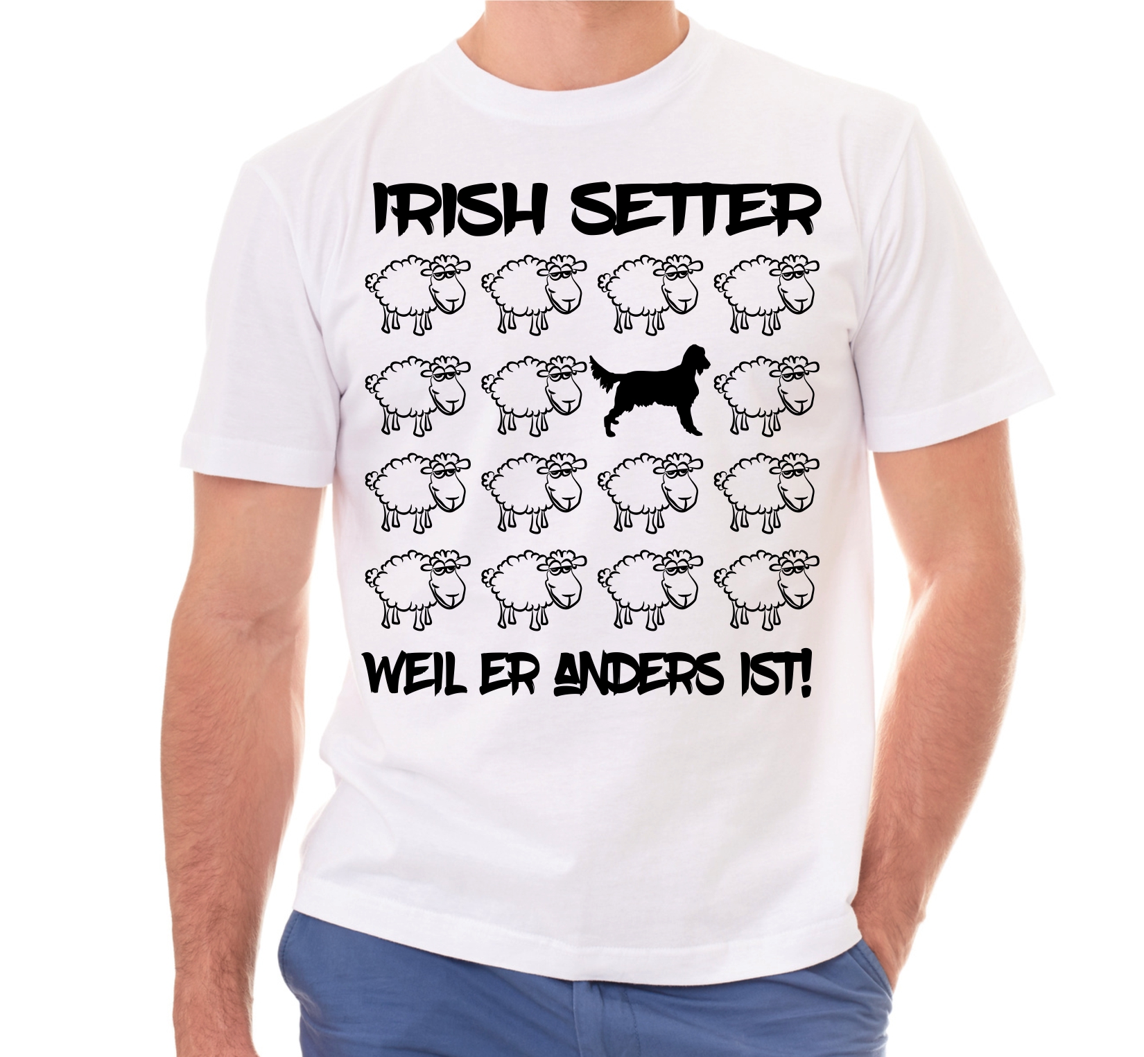 IRISH SETTER UNISEX T-SHIRT BLACK SHEEP by SIVIWONDER