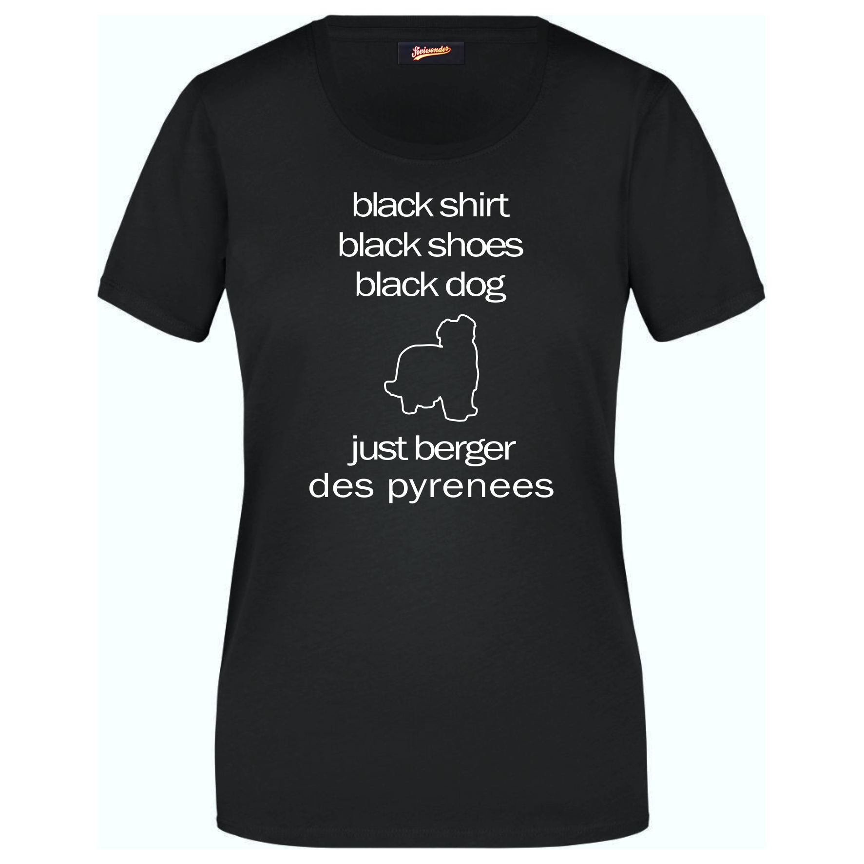 Berger Des Pyrenees Black Dog Unisex T-Shirt Hundemotiv Petit Berger Pyr Shep Pyrenäen-Schäferhund