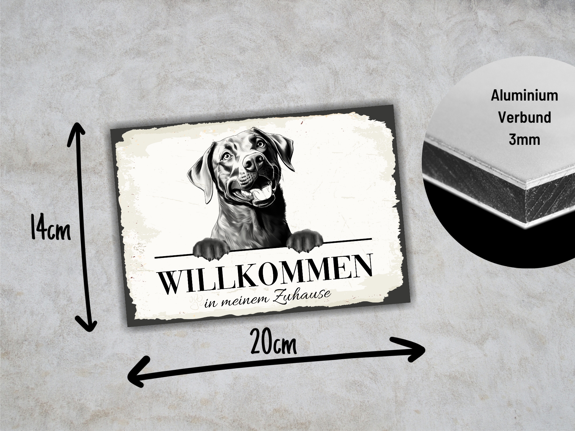 Hundeschild Willkommen Zuhause Labrador Labby Schild Achtung Spruch