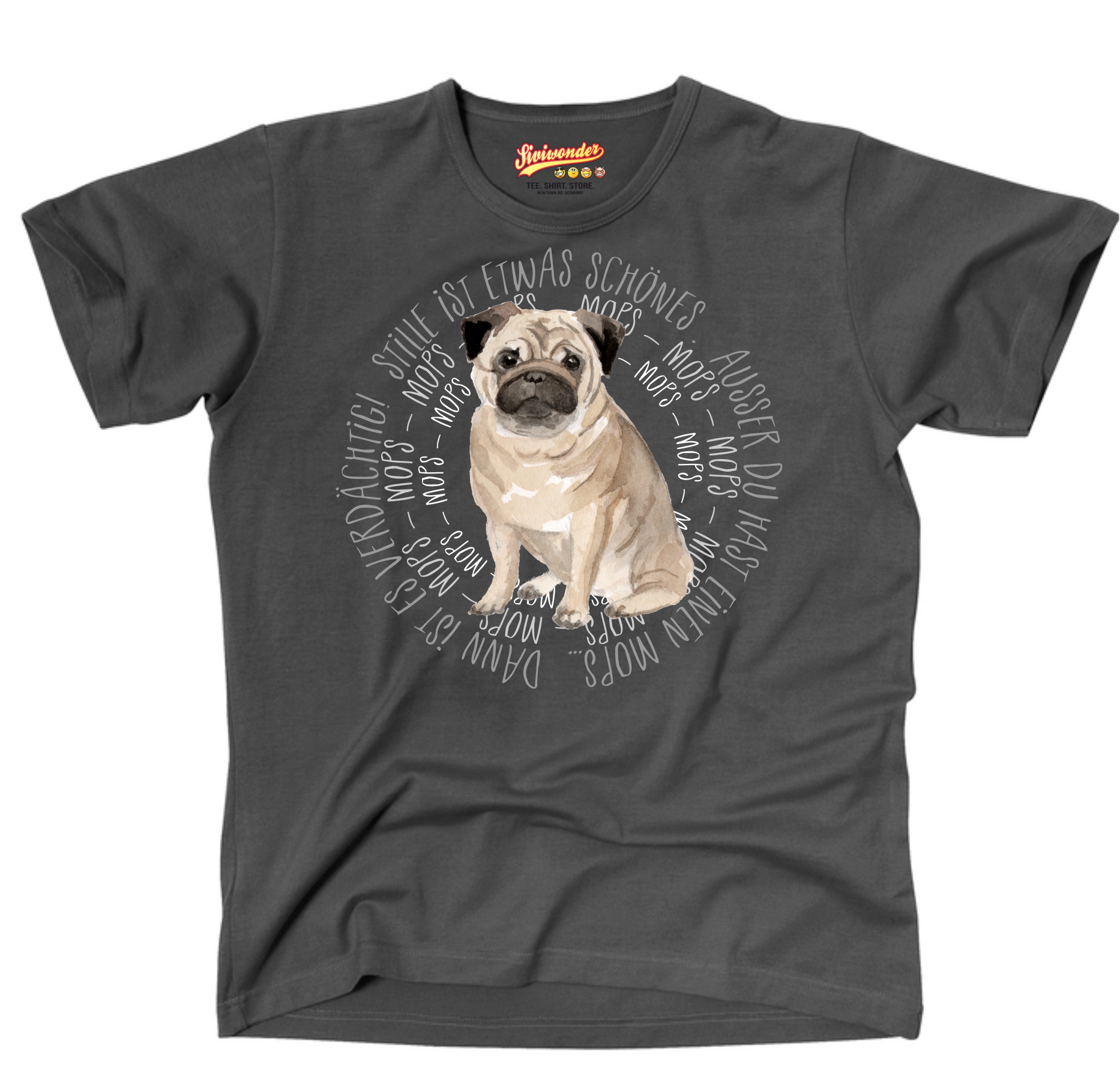 MOPS UNISEX T-SHIRT CIRCLE Watercolor by SIVIWONDER