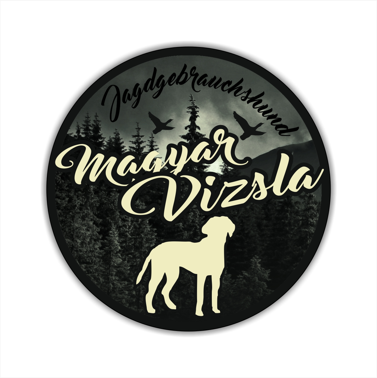 Magyar Vizsla Kurzhaariger Ungarischer Vorstehhund Hungarian Pointer Jäger Jagdhund Aufkleber Digitaldruck Motiv