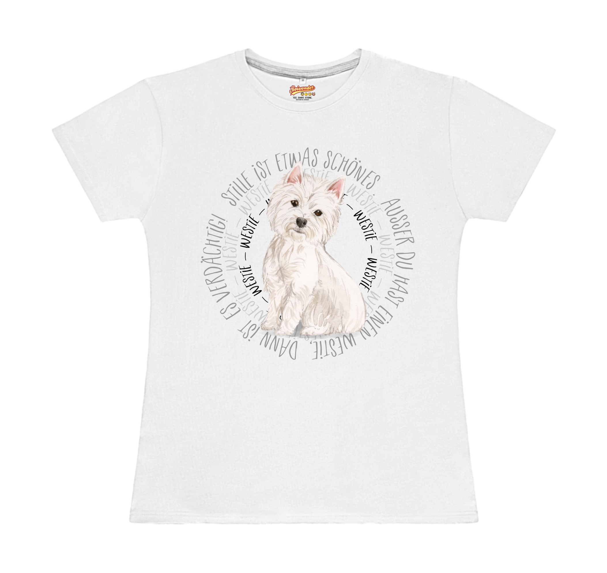 WESTIE DAMEN T-SHIRT CIRCLE Watercolor by SIVIWONDER