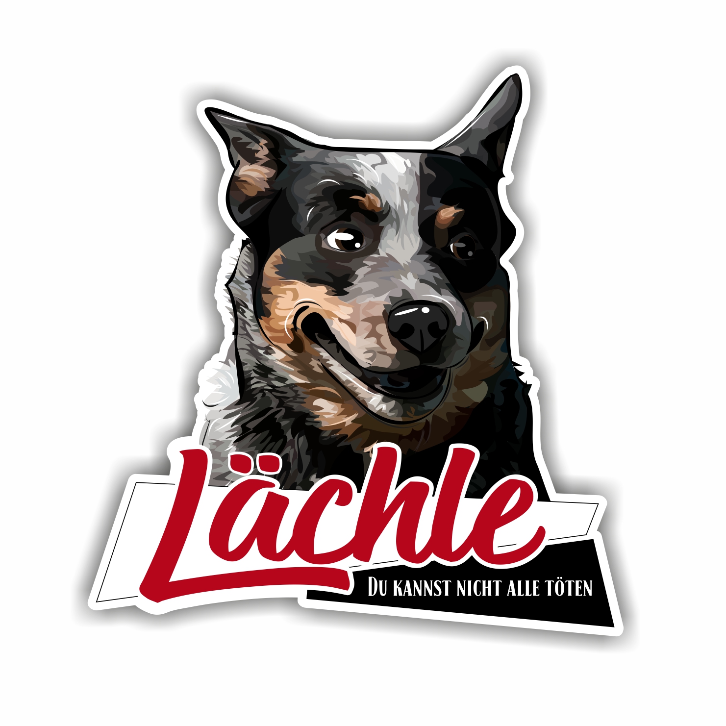 Aufkleber Sticker AUSTRALIAN CATTLE DOG - LÄCHLE