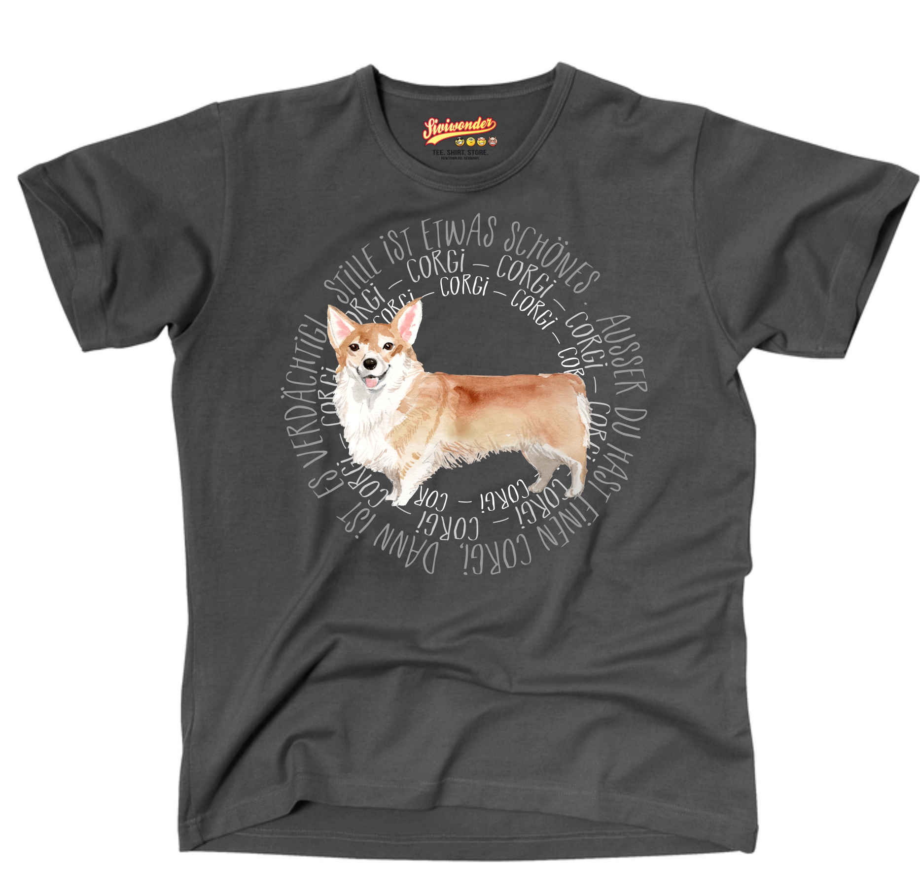CORGI UNISEX T-SHIRT CIRCLE Watercolor by SIVIWONDER