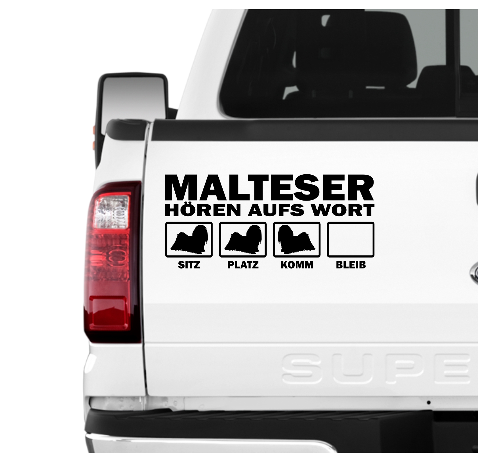 Malteser Maltese Dog hört aufs Wort Hunde Auto Aufkleber Autoaufkleber Hund Folie