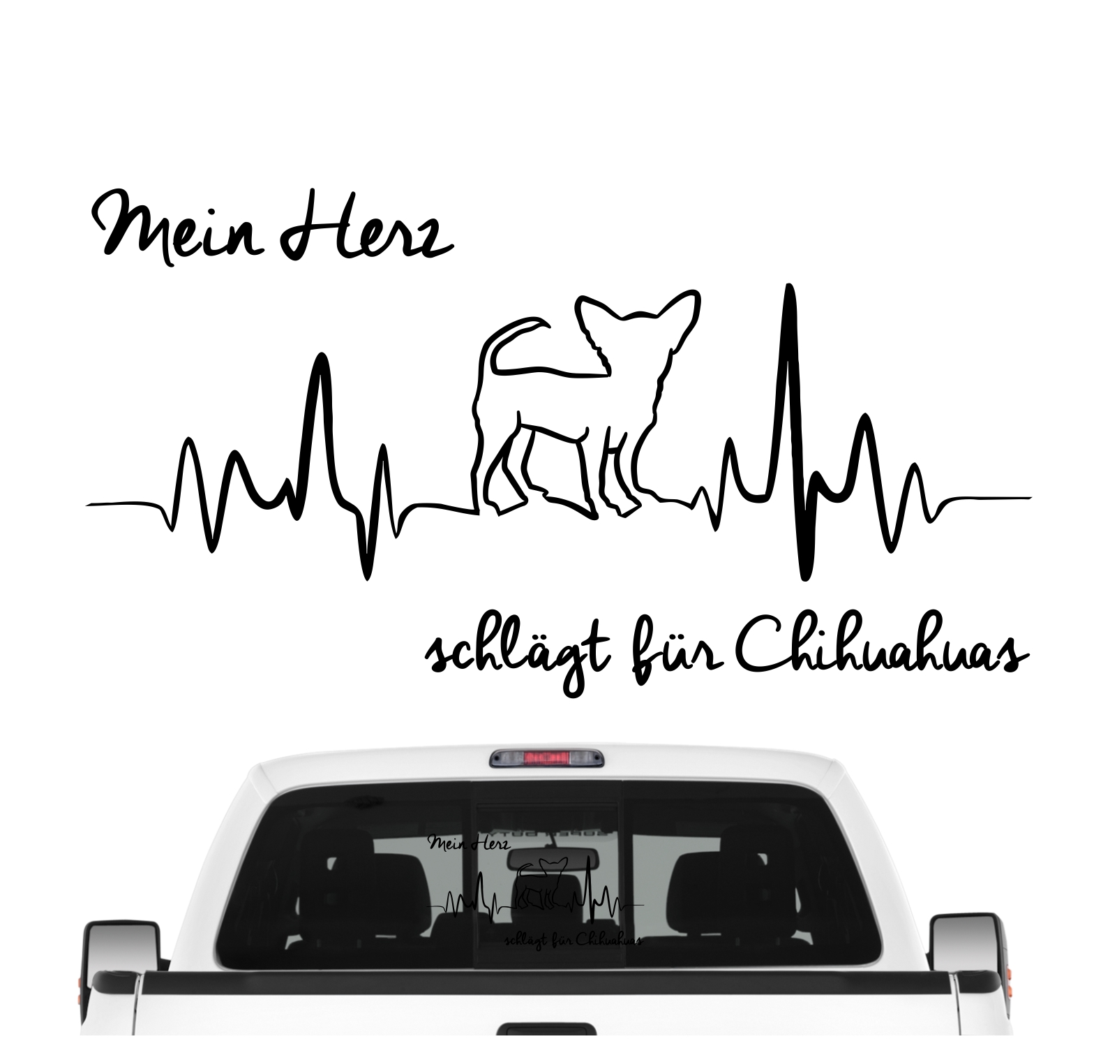 Chihuahua Chi Chis Langhaar Motiv  Chiwawa dog  Schiwawa Dog Hundeaufkleber Herz AUTOAUFKLEBER Hunde HEARTBEAT EKG by SIVIWONDER