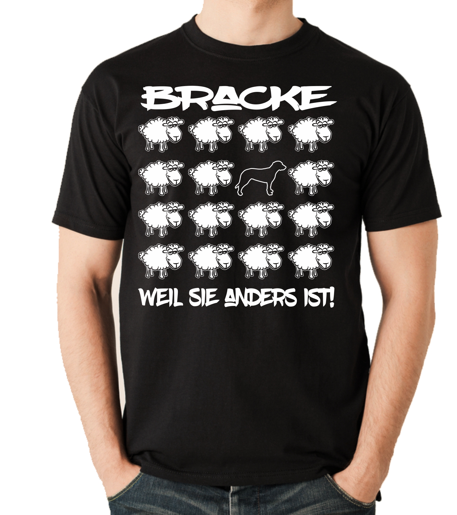 BRACKE UNISEX T-SHIRT BLACK SHEEP by SIVIWONDER