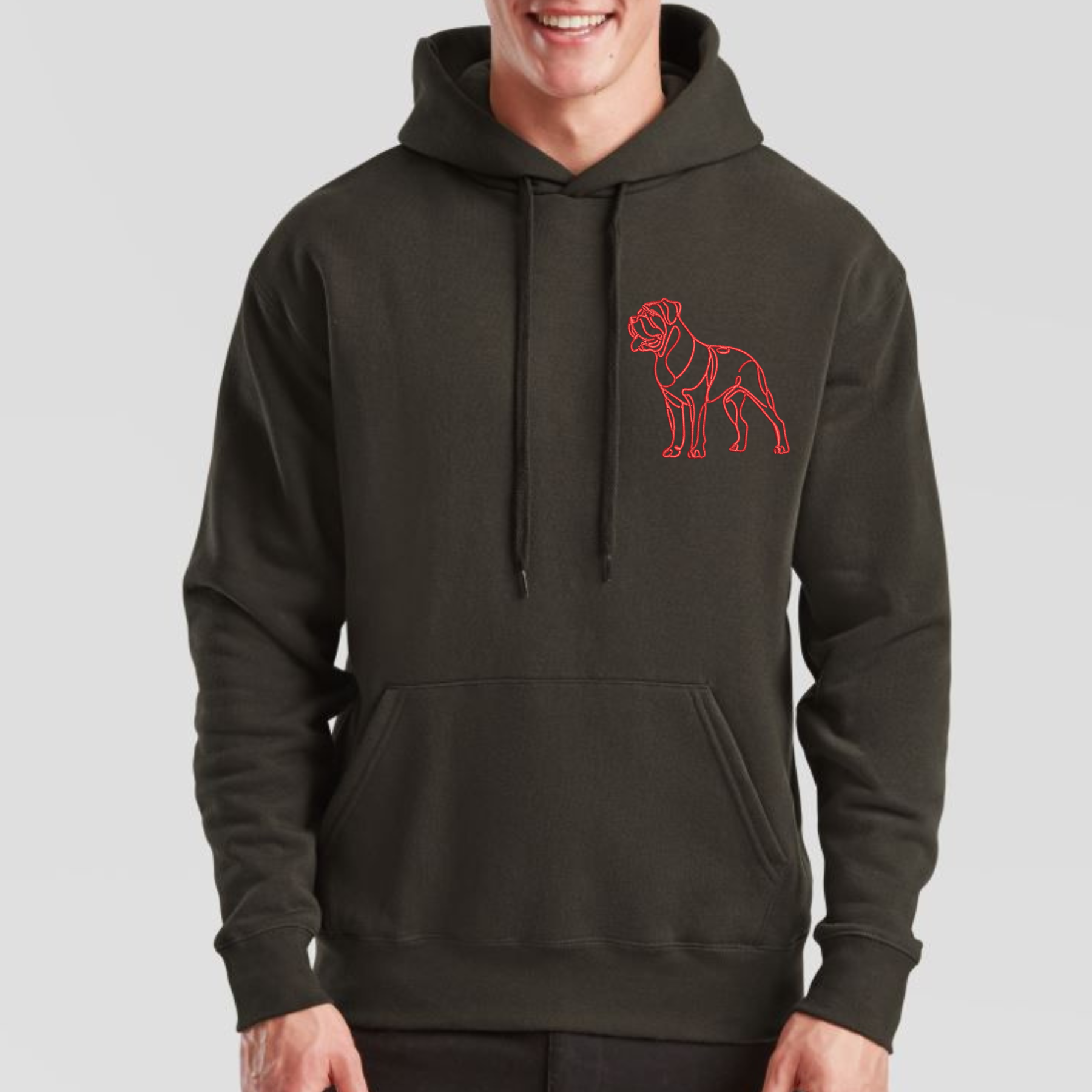 Hoodie Cane Corso Italiano gestickt Hund wählbare Stickerei kuschelig Stickerei personalisiert