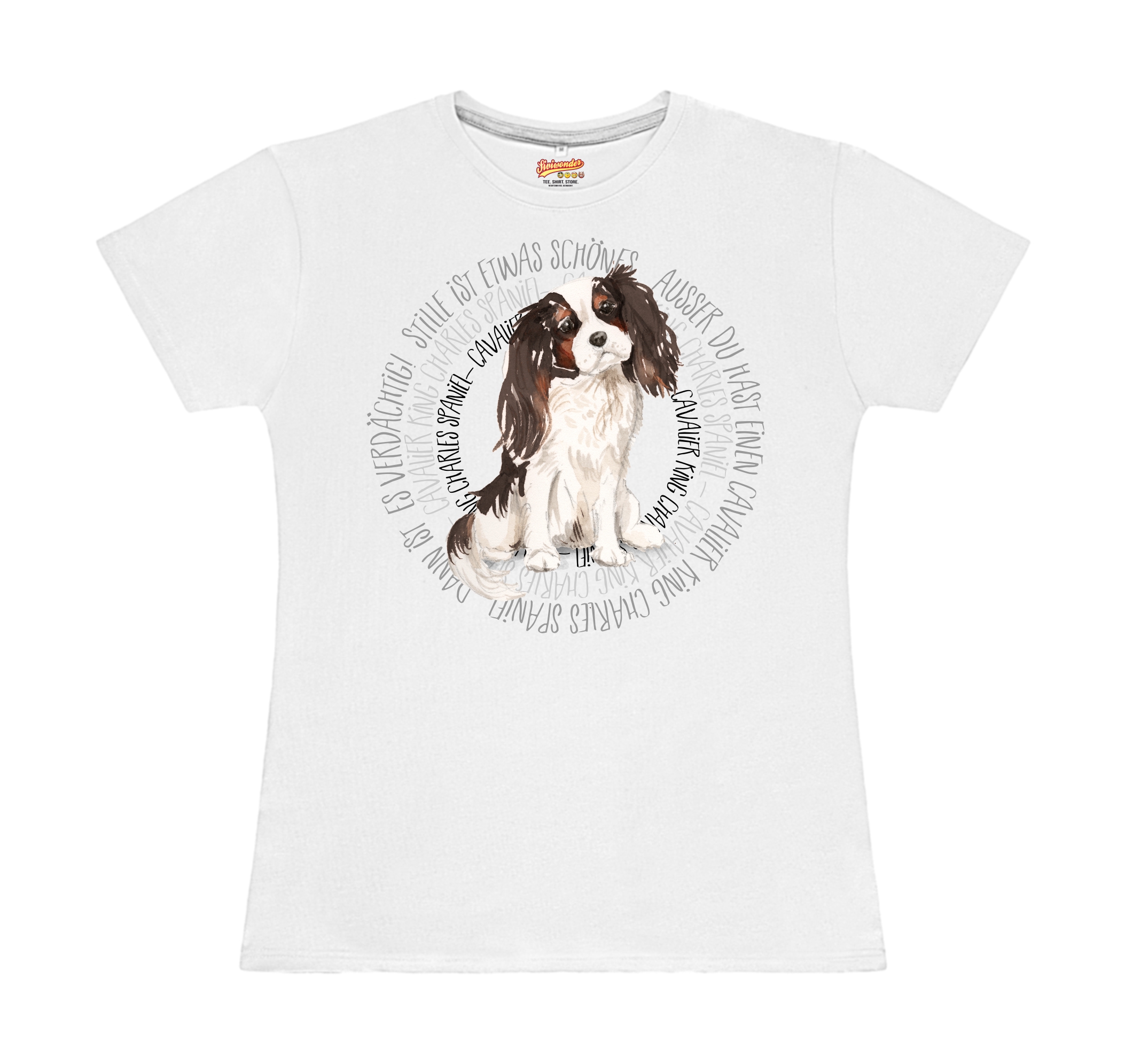 CAVALIER KING CHARLES SPANIEL DAMEN T-SHIRT CIRCLE Watercolor by SIVIWONDER