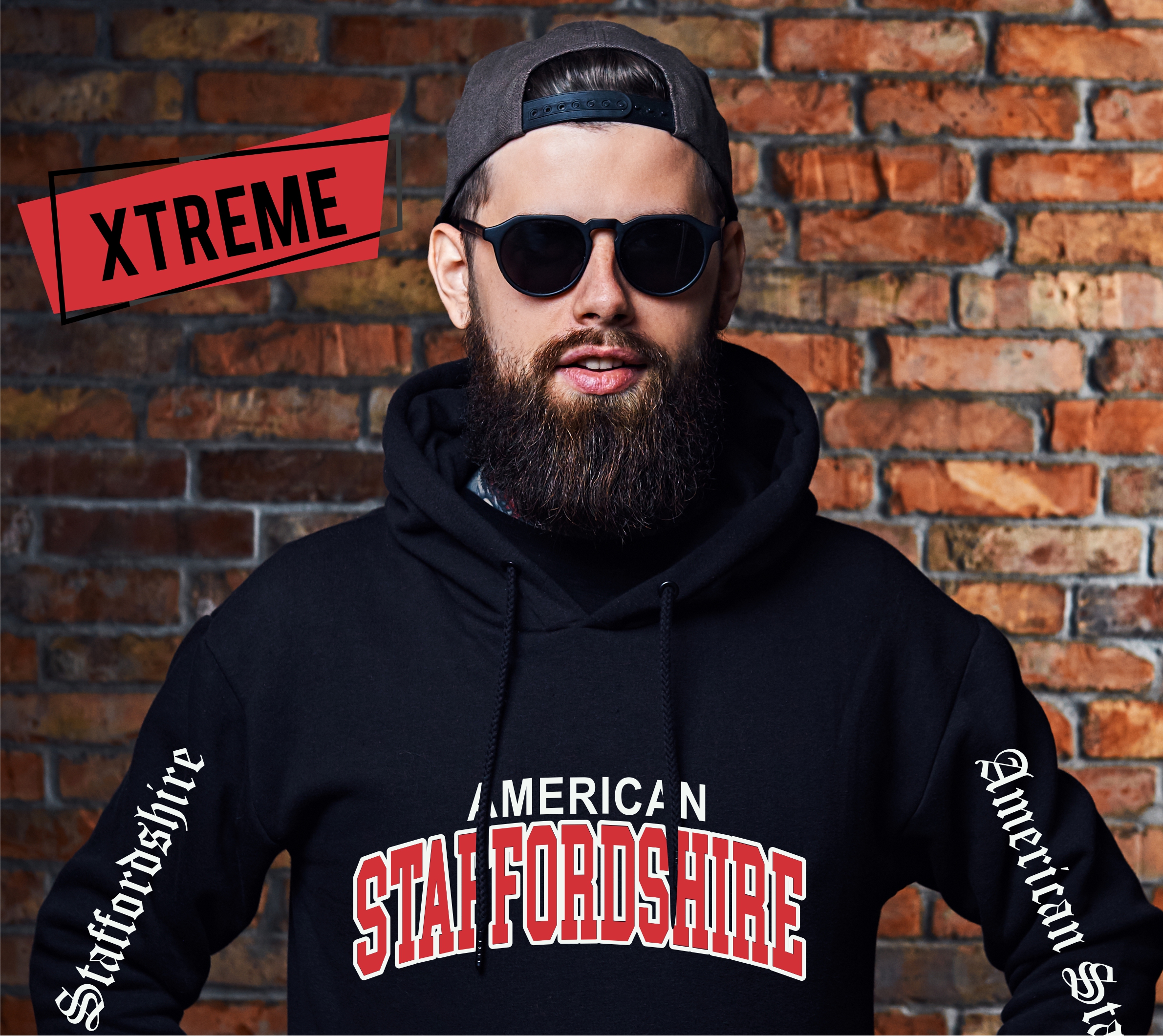 American Staffordshire Terrier USA AmStaff Pit Bull Terrier  Dog Hoodie Unisex Sweatshirt Extreme Hundemotiv