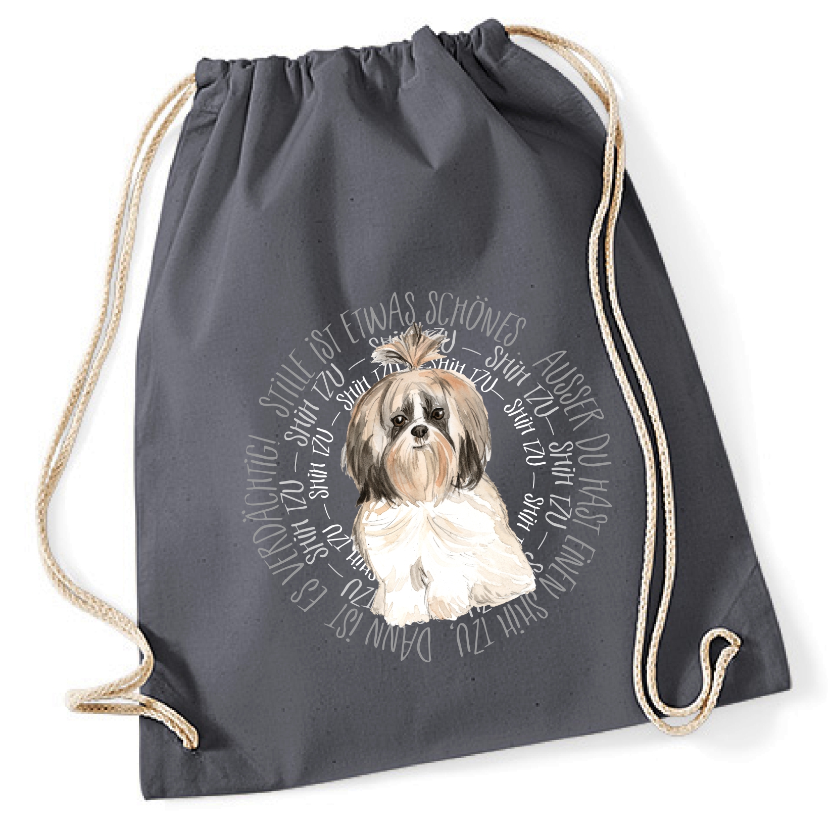 SHIH TZU TURNBEUTEL CIRCLE Watercolor by SIVIWONDER