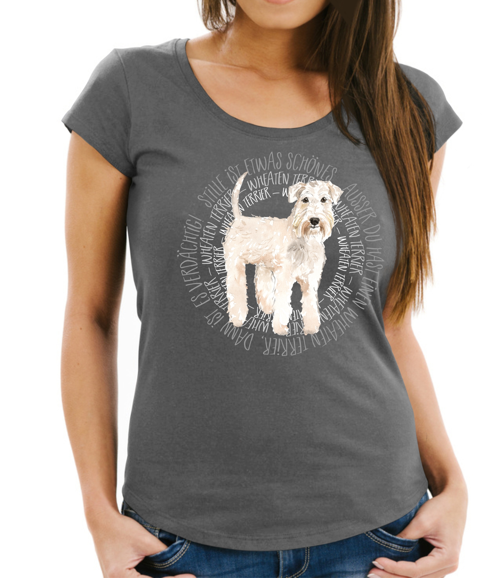 WHEATEN TERRIER DAMEN T-SHIRT CIRCLE Watercolor by SIVIWONDER