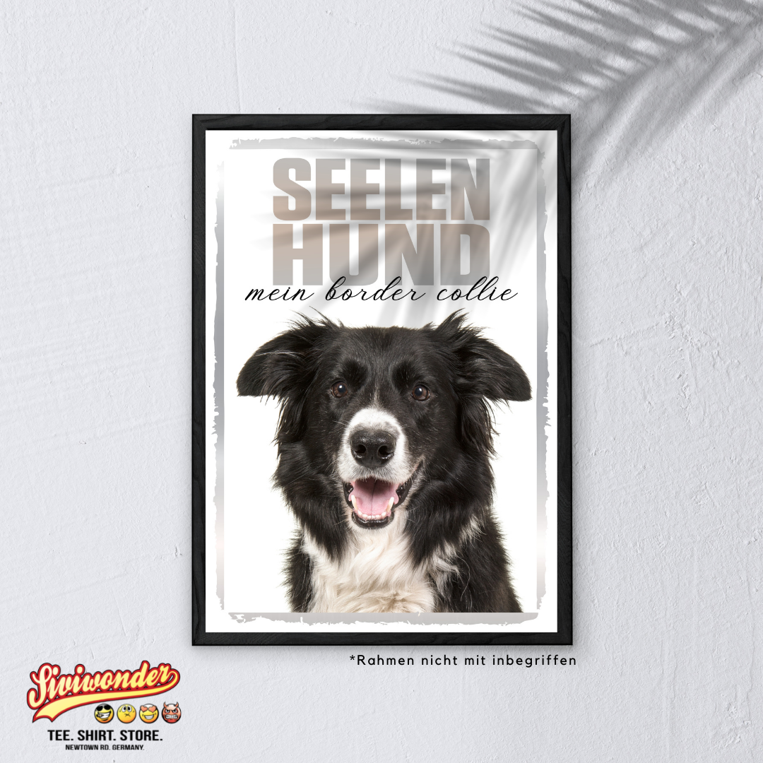 Border Collie Seelenhund Dog Schild Spruch Türschild Hundeschild Warnschild Soulmate