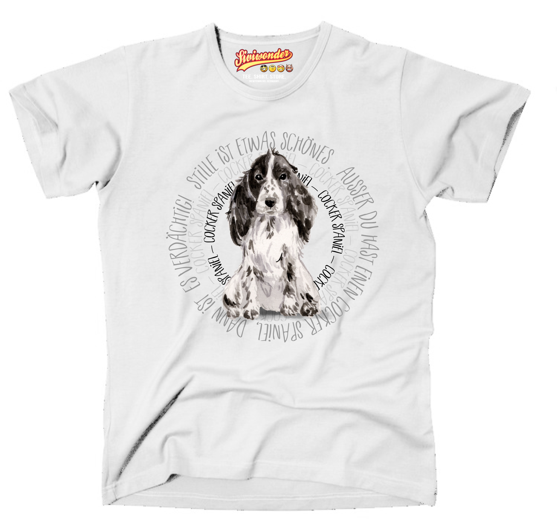 COCKER SPANIEL UNISEX T-SHIRT CIRCLE Watercolor by SIVIWONDER