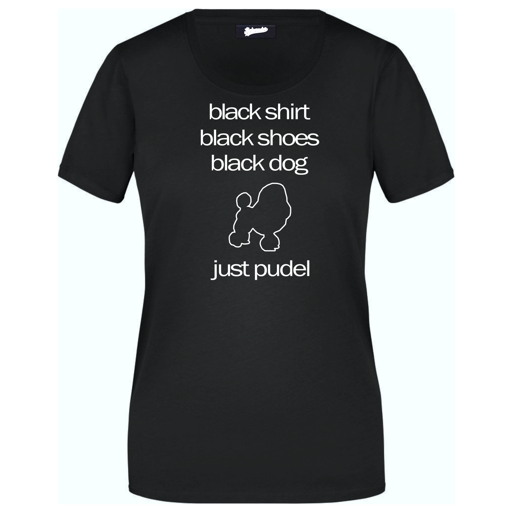 Pudel Black Dog Unisex T-Shirt Hundemotiv Pudle Poodle Caniche  Barbone Großpudel Zwergpudel