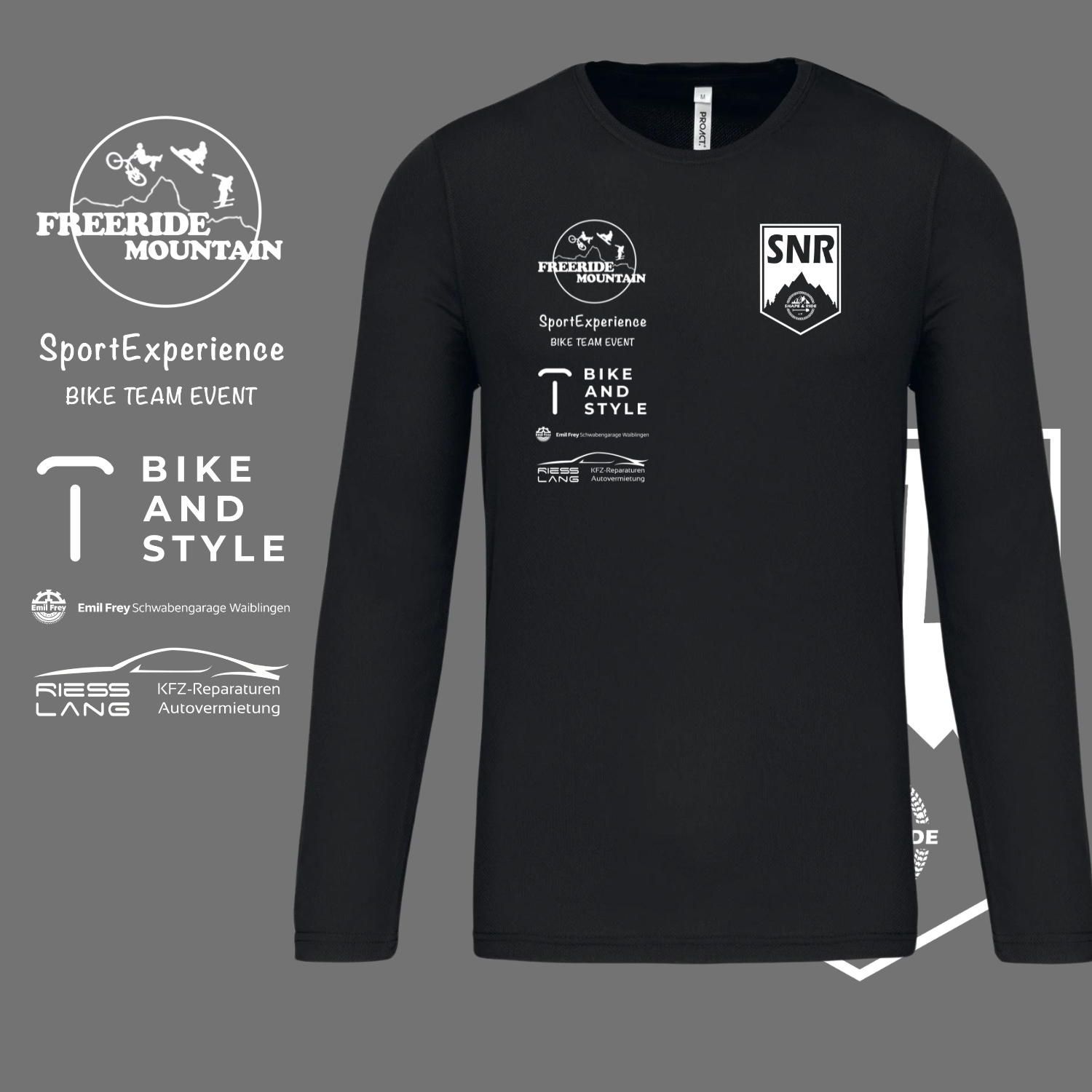 Shape and Ride Jersey Langarm Unisex Herren Sport Shirt