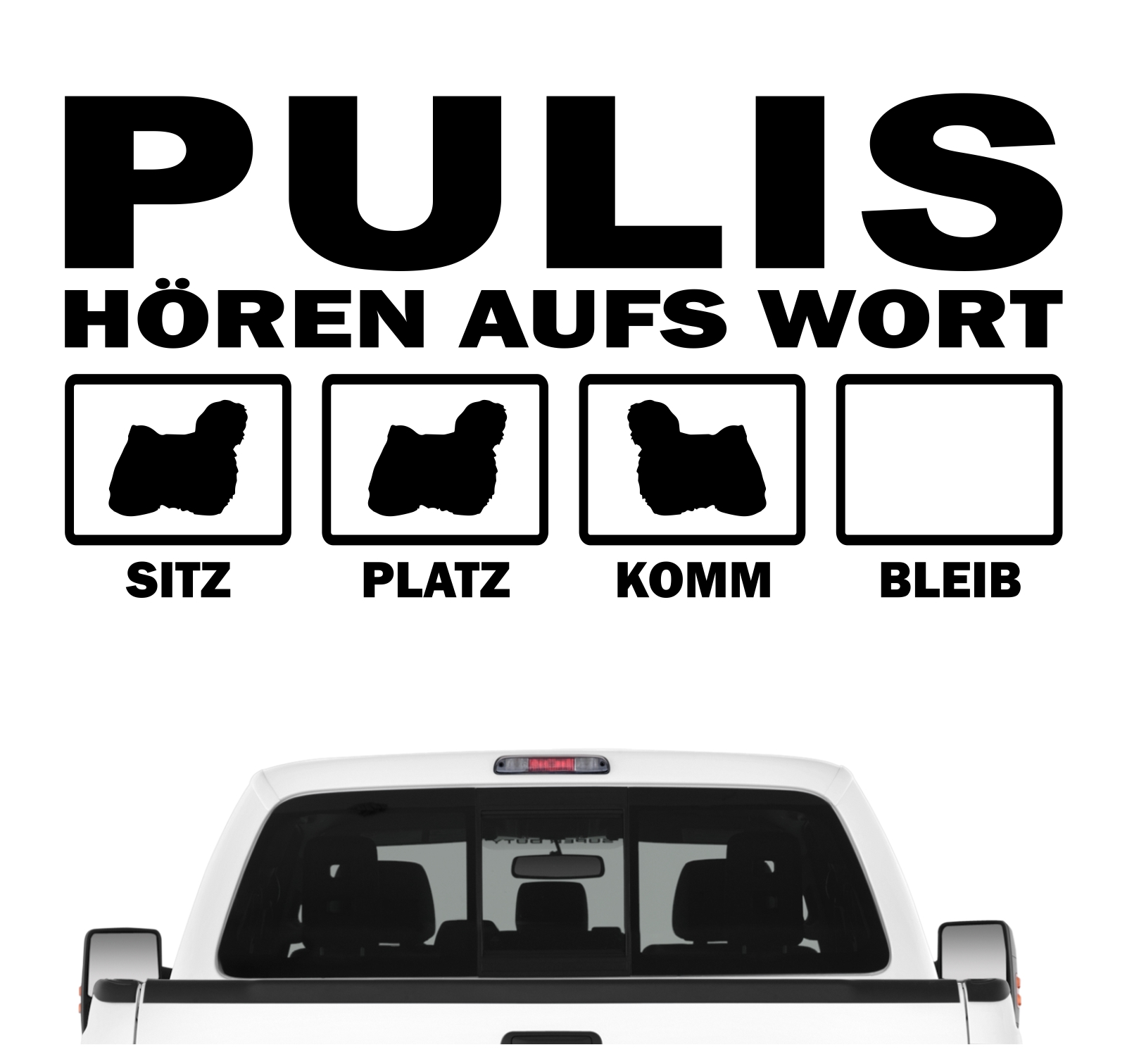Puli  Hört aufs Wort Hunde Aufkleber Sticker Autoaufkleber Wandtattoo Tattoo
