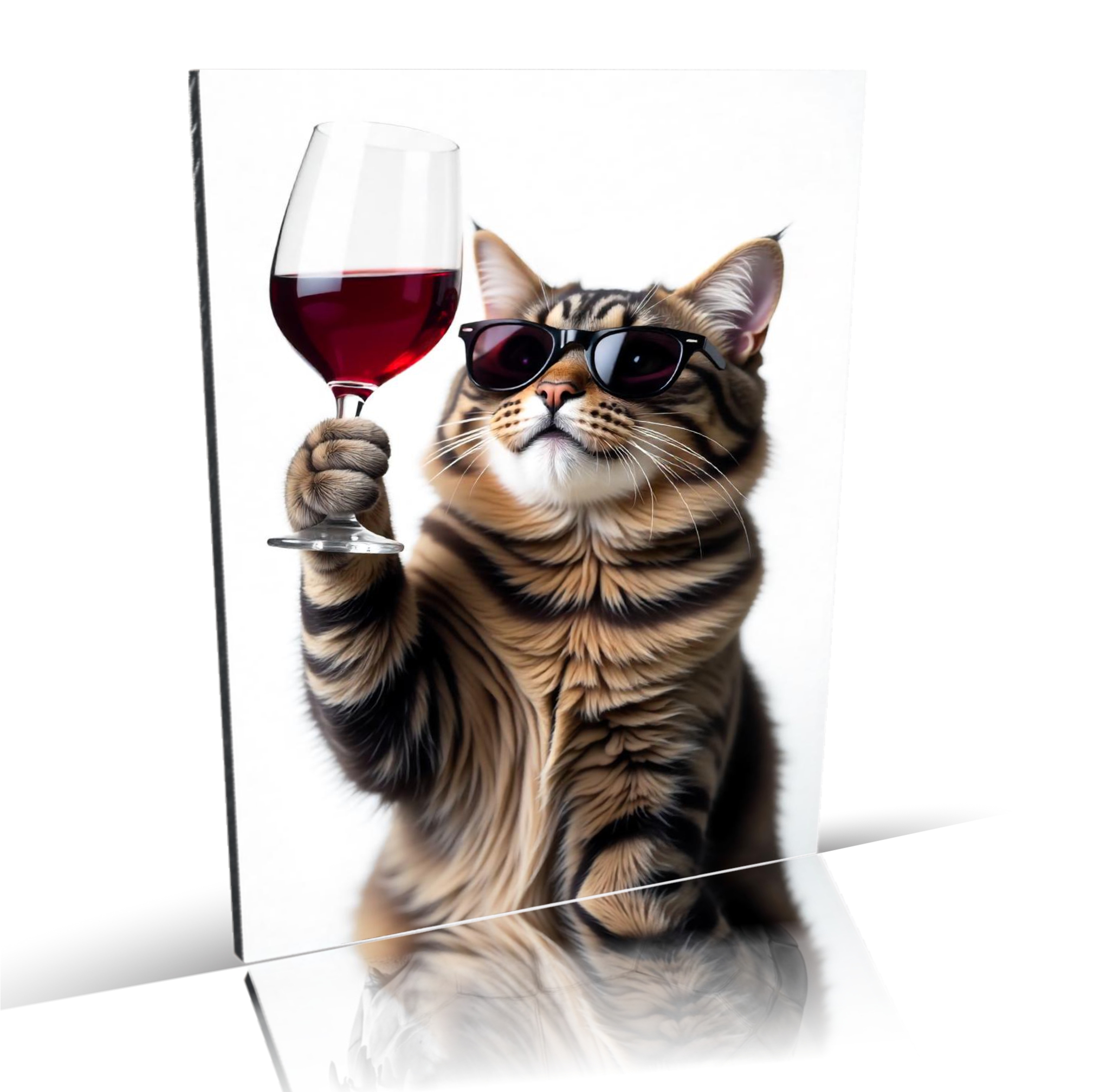 Schild Katze Artprint Wein Spruch Deko Wanddekor Geschenkidee Quotes Weinliebhaber Küche