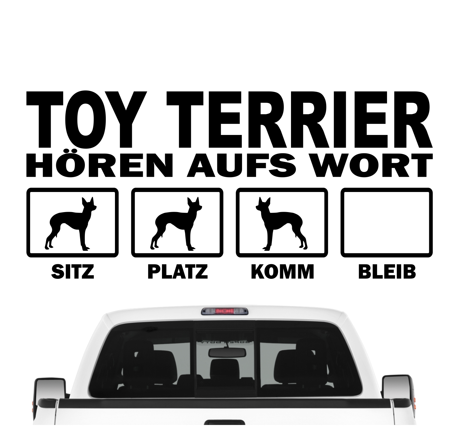 Toy Terrier Manchester English Hört aufs Wort Hunde Aufkleber Sticker Autoaufkleber Wandtattoo Tattoo