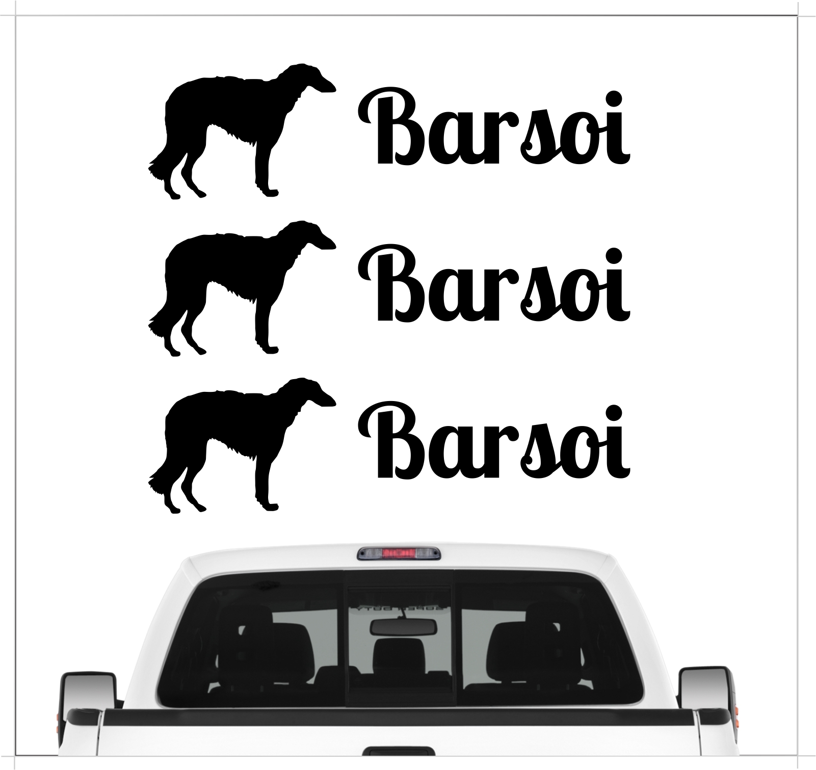 Barsoi Borzoi Russischer Windhund Russian Wolfhound Dog 3er Set  AUTOAUFKLEBER Aufkleber Hunde Hundemotiv by SIVIWONDER
