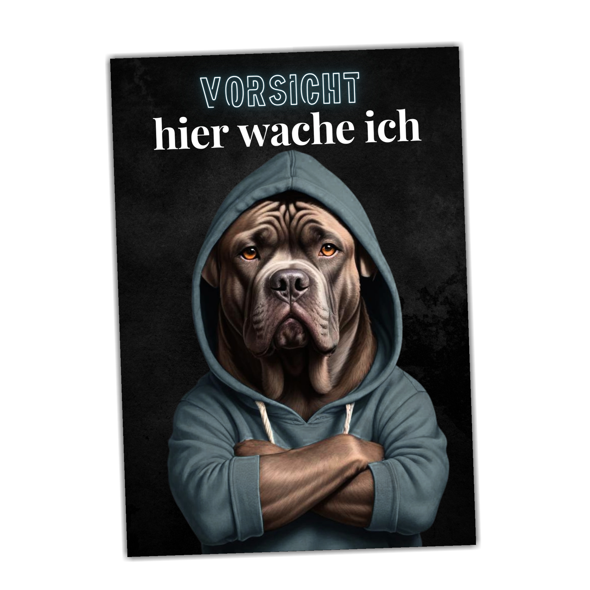 Hundeschild Schild Vorsicht Cane Corso Dog Spruch Türschild Warnschild Hund hier wache ich