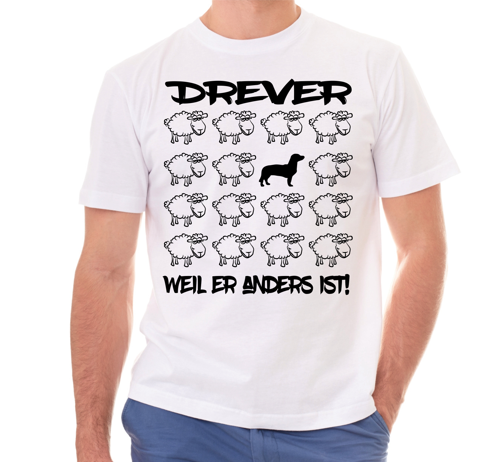 DREVER UNISEX T-SHIRT BLACK SHEEP by SIVIWONDER