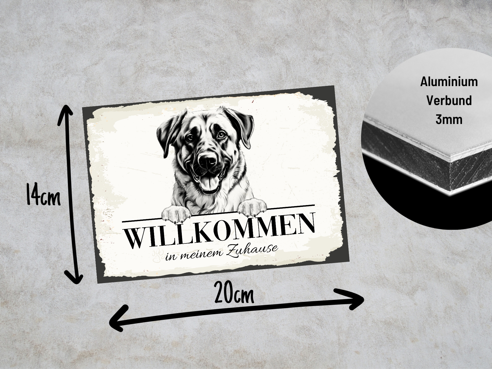 Hundeschild Willkommen Zuhause Anatolischer Hirtenhund Schild Achtung