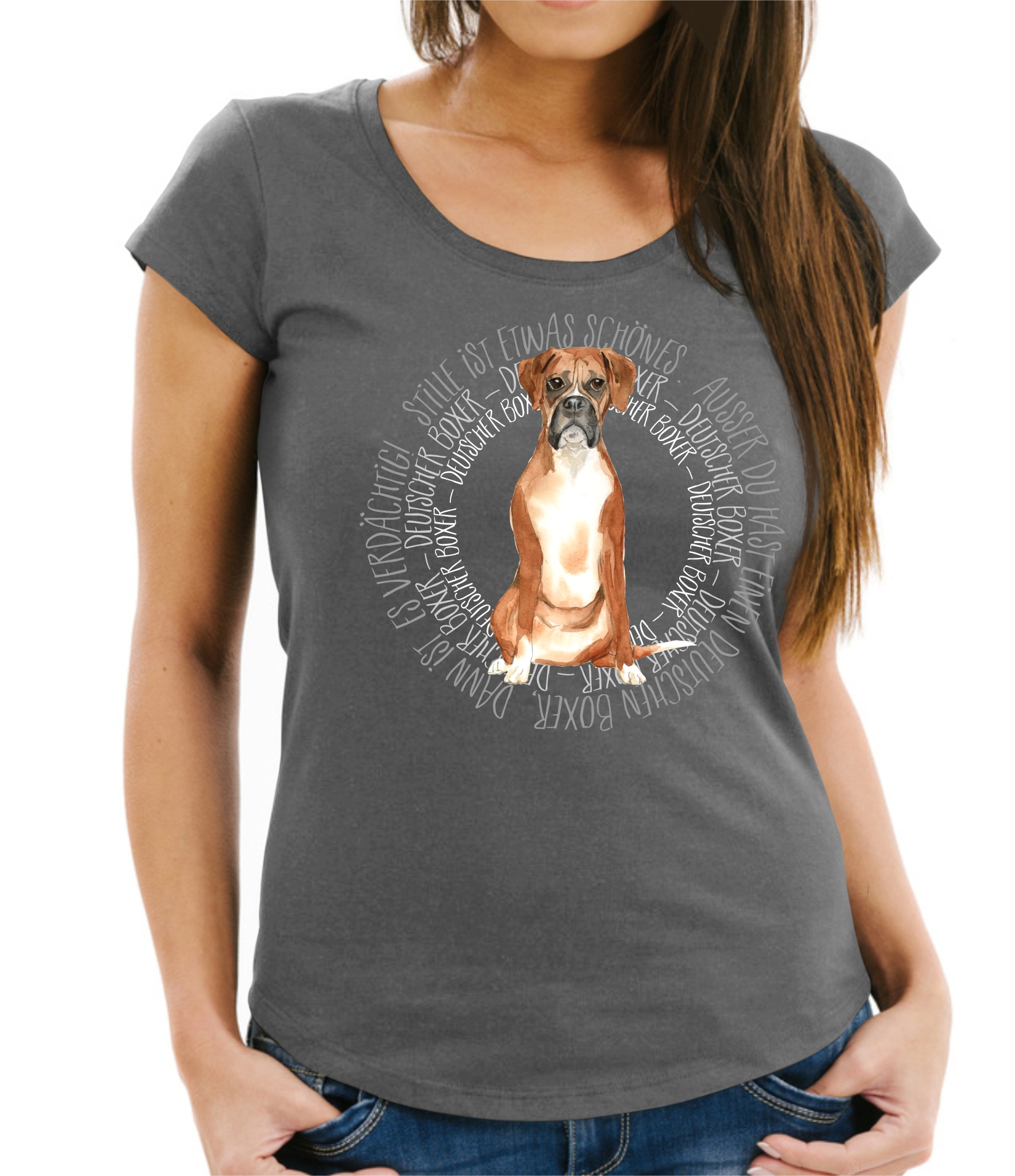 BOXER DAMEN T-SHIRT CIRCLE Watercolor by SIVIWONDER