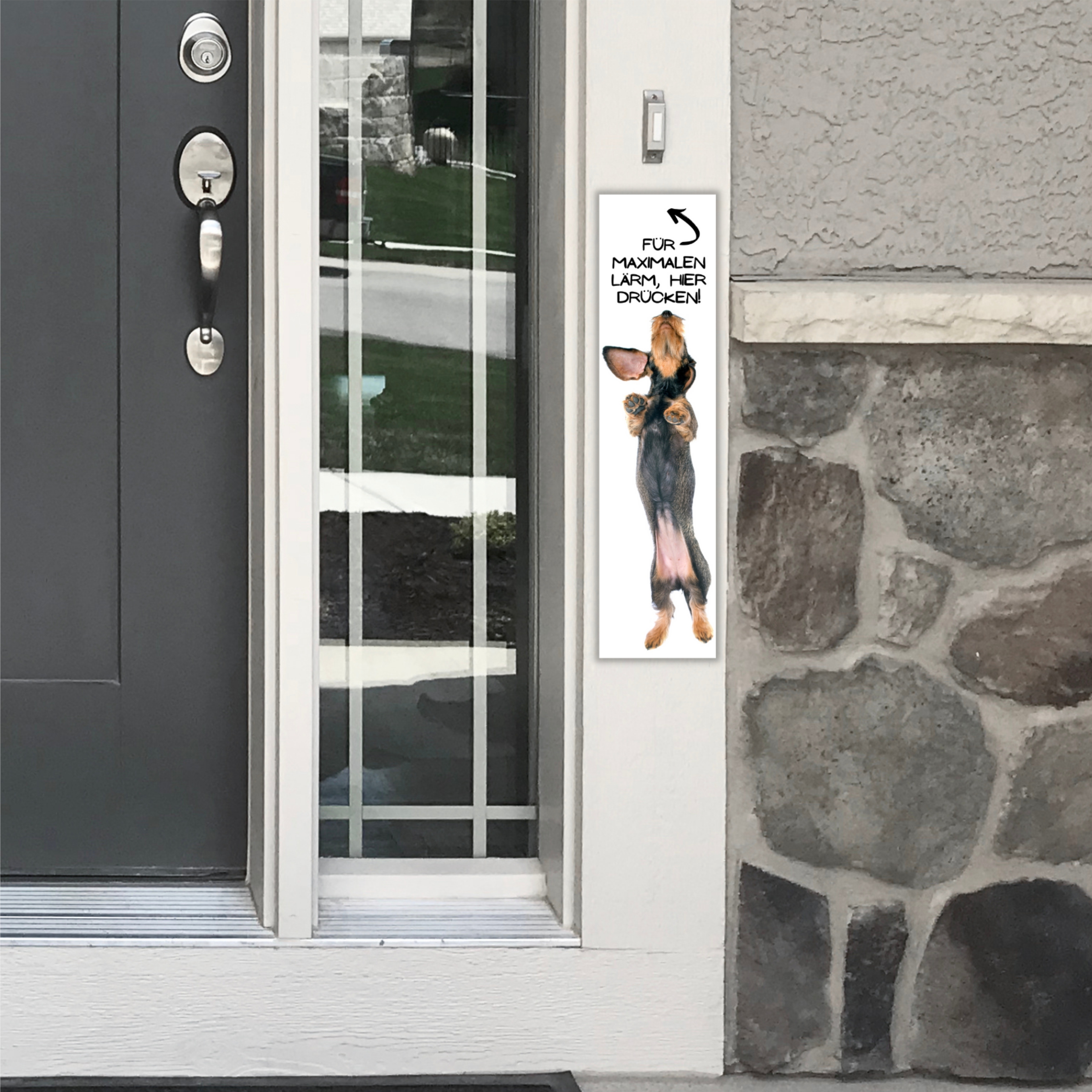 Rauhaardackel Dackel Teckel Dachshund Rauhhaardackel Dog Türschild Warnschild Hundeschild Schildr happy Design by Siviwonder