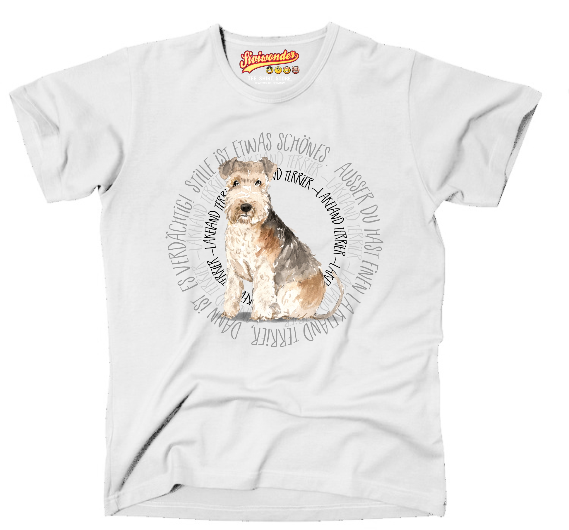 LAKELAND TERRIER UNISEX T-SHIRT CIRCLE Watercolor by SIVIWONDER