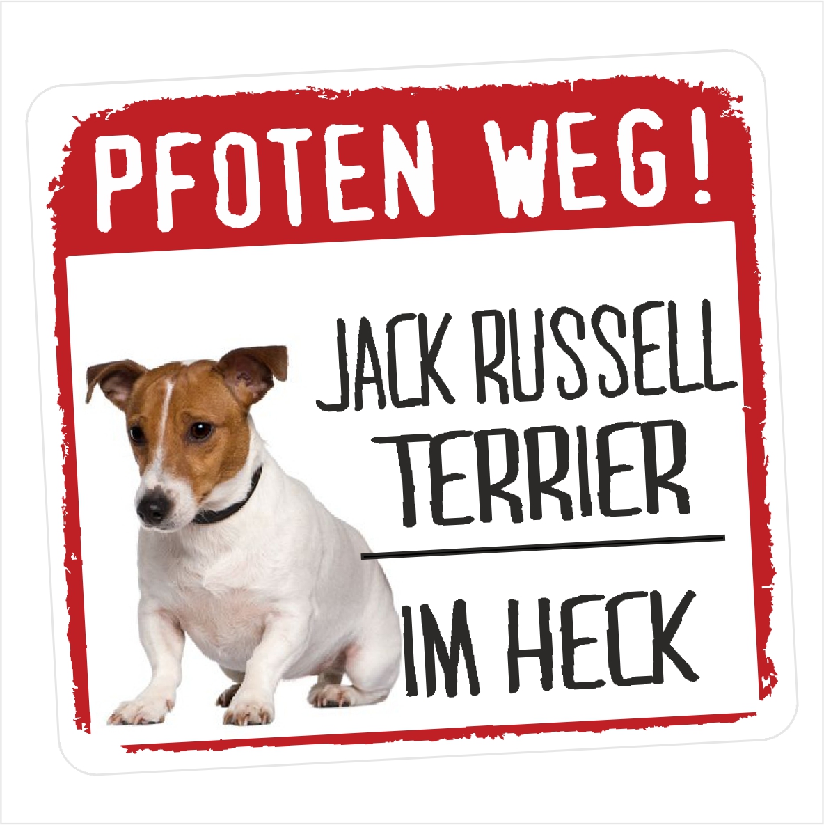 Jack Russell Terrier JRT Jacky Aufkleber PFOTEN WEG Hundeaufkleber Folie Hund
