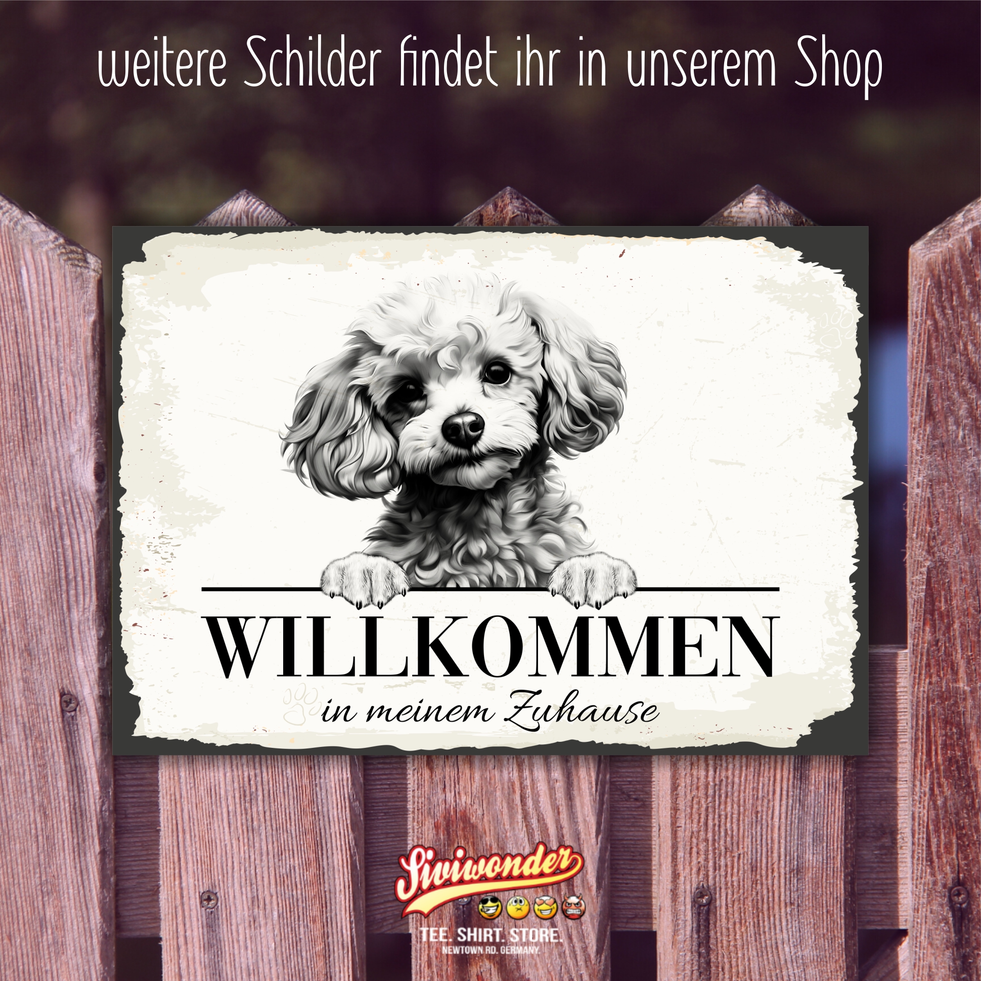 Hundeschild Willkommen Zuhause Zwergpudel Pudel Schild
