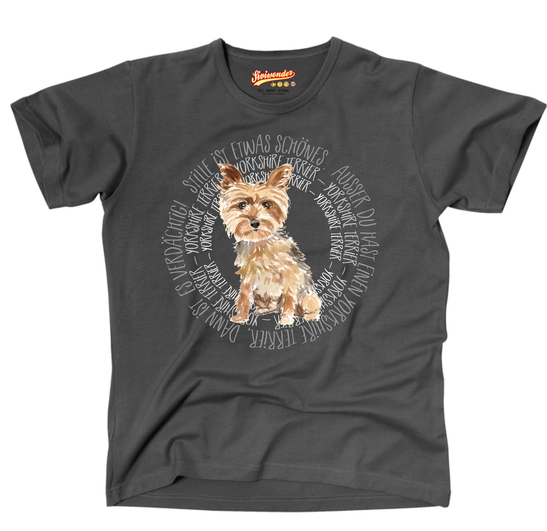 YORKSHIRE TERRIER UNISEX T-SHIRT CIRCLE Watercolor by SIVIWONDER