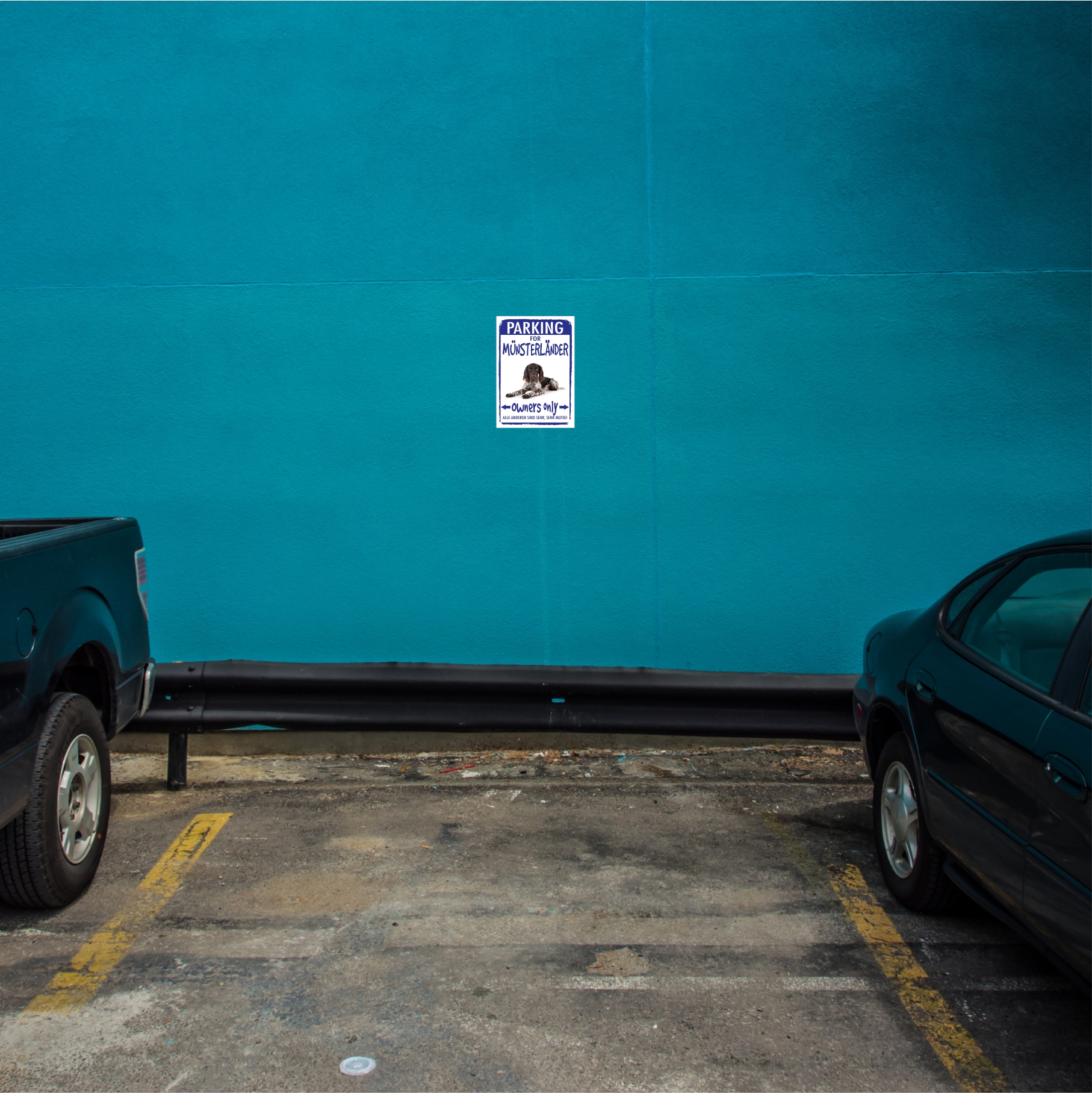 Münsterländer Großer Kleiner Parking Schild Achtung Spruch Warnschild Türschild Fun