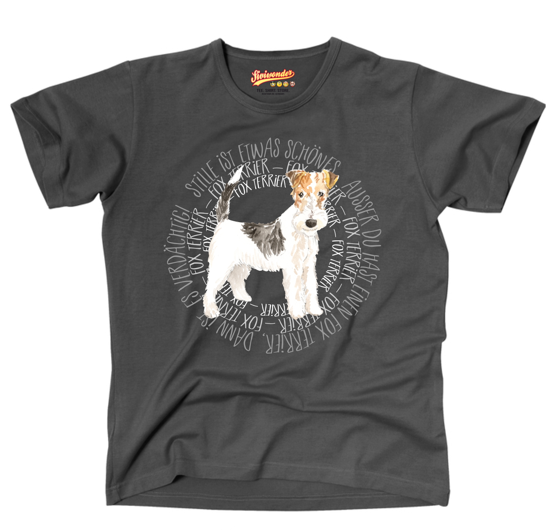 FOXTERRIER UNISEX T-SHIRT CIRCLE Watercolor by SIVIWONDER