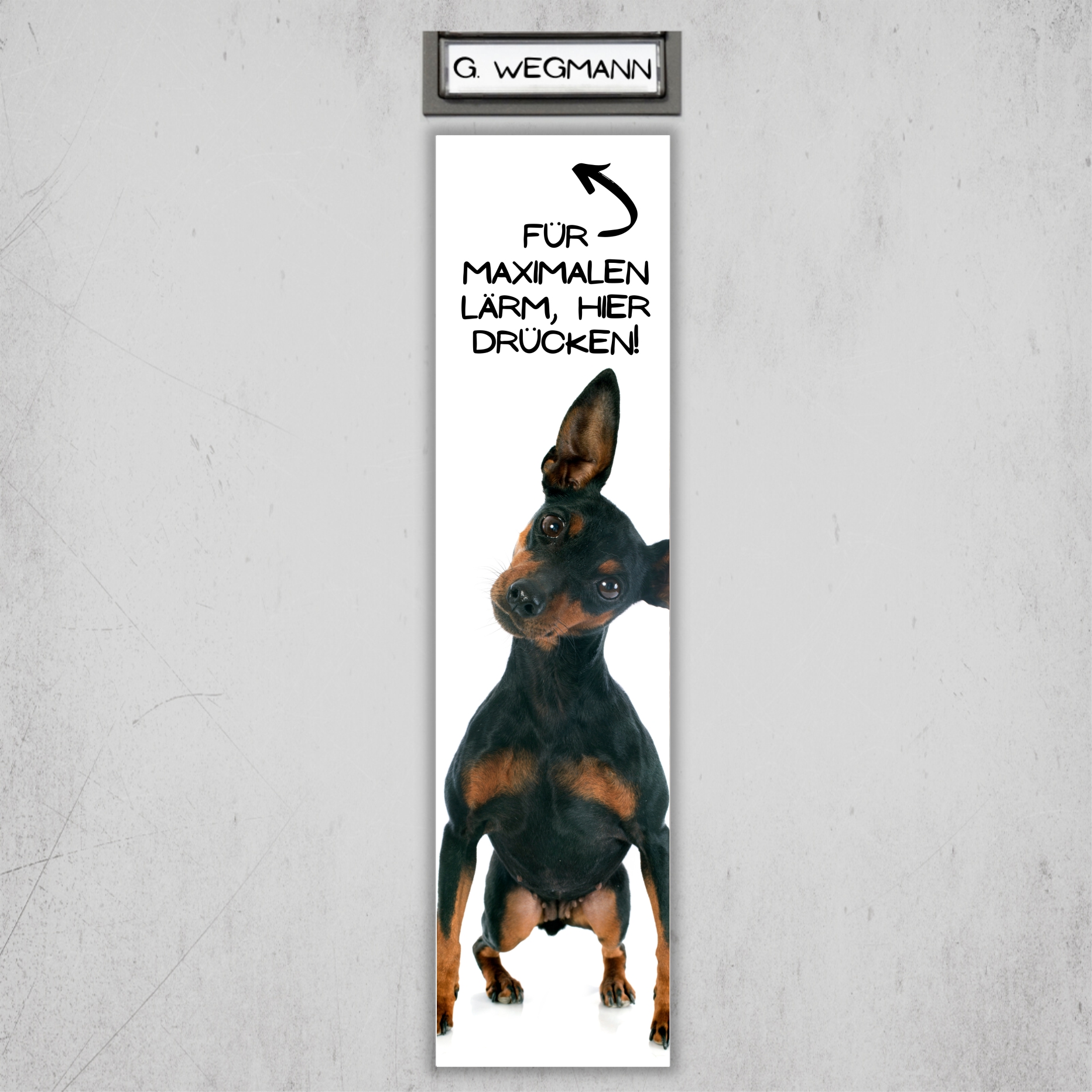 Zwergpinscher Pinscher Min Pin  Miniature Mini  Dog Türschild Warnschild Hundeschild Schildr happy Design by Siviwonder
