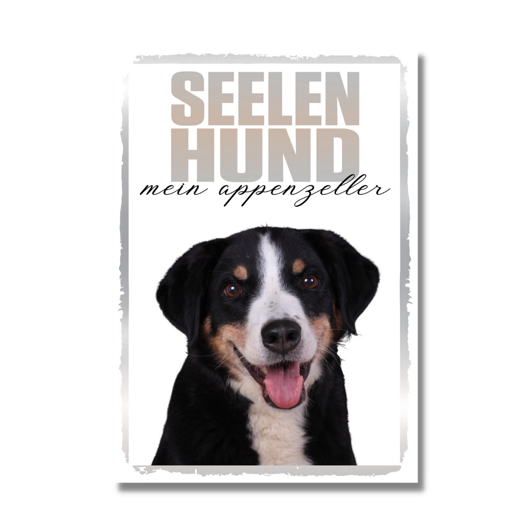 Appenzeller Sennenhund Seelenhund Dog Schild Spruch Türschild Hundeschild Warnschild Soulmate