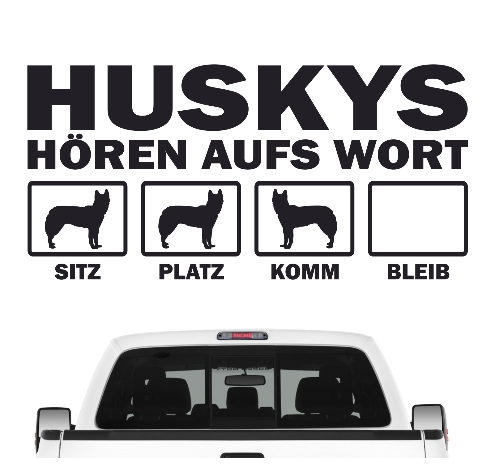 Husky Siberian Icee Sibe Chukcha Huskies Sibireien Schlittenhund Hört aufs Wort Hunde Aufkleber Sticker Autoaufkleber Wandtattoo Tattoo