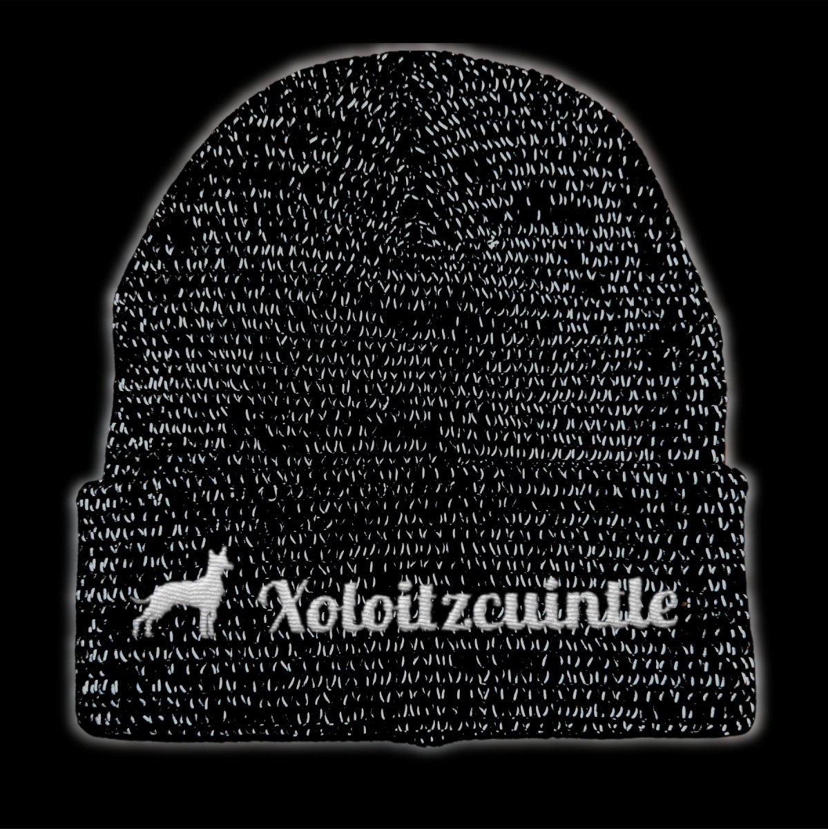 Xoloitzcuintle reflektierende Mütze Stickerei Hund Winter Strickmütze reflex Beanie warm kalt