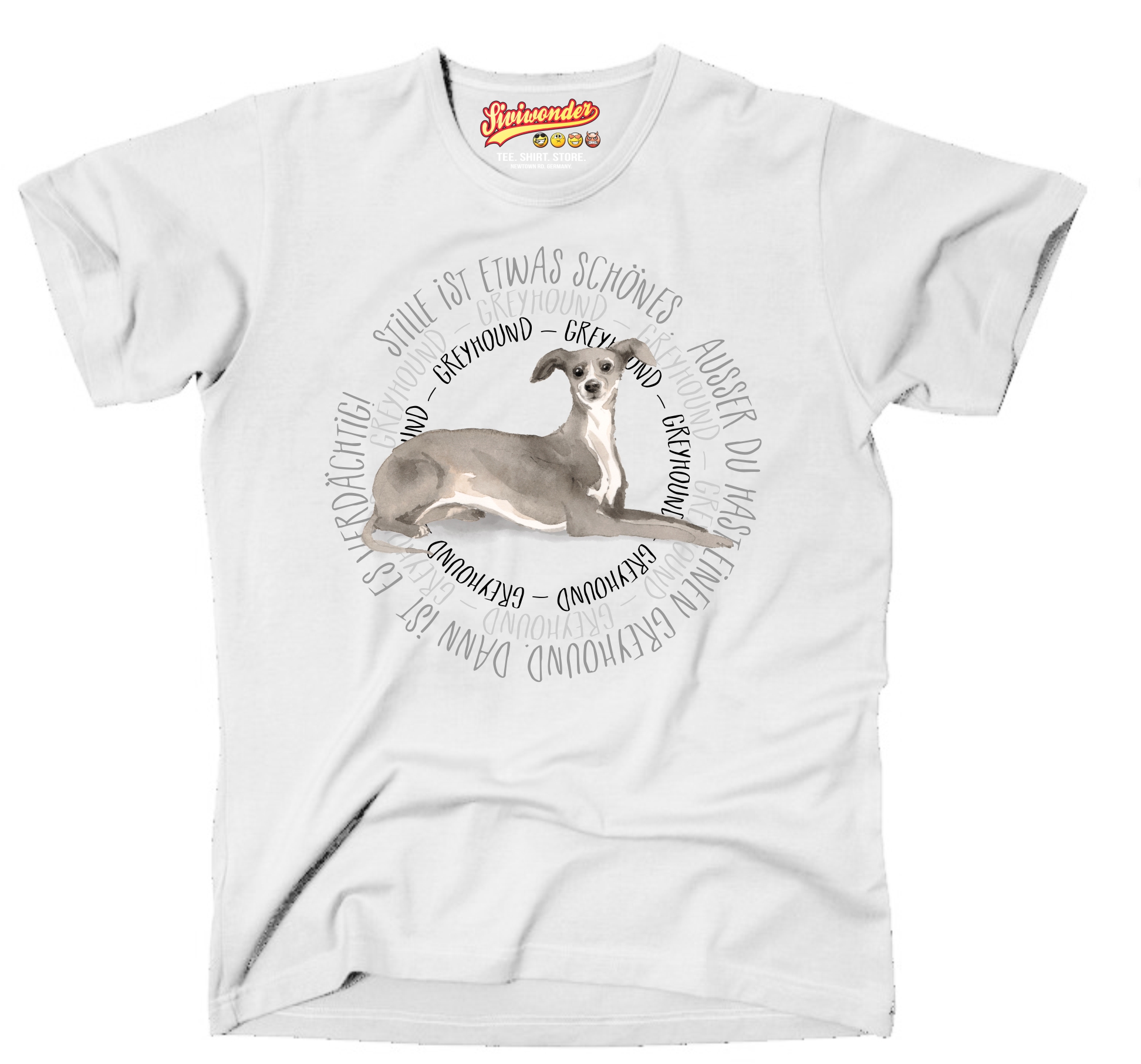 GREYHOUND UNISEX T-SHIRT CIRCLE Watercolor by SIVIWONDER
